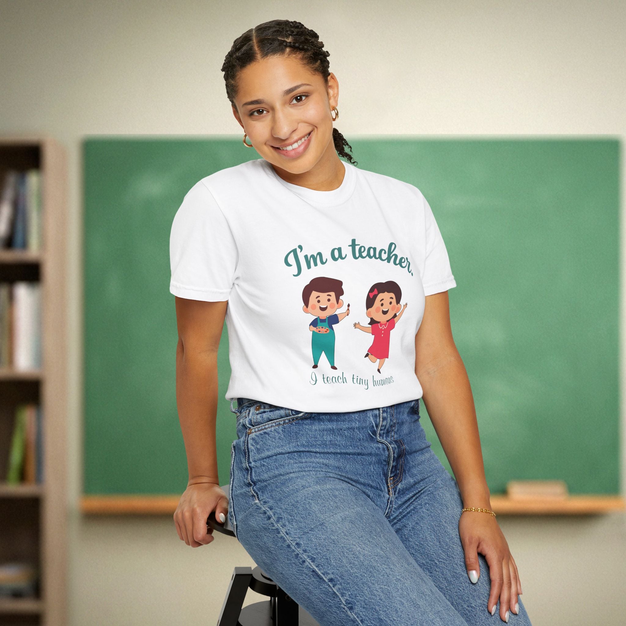 I Teach Tiny Humans Shirt | Cute Preschool & Kindergarten Teacher Tee | Early Childhood Teacher Gift | Premium Comfort Colors 1717 Vintage Tee