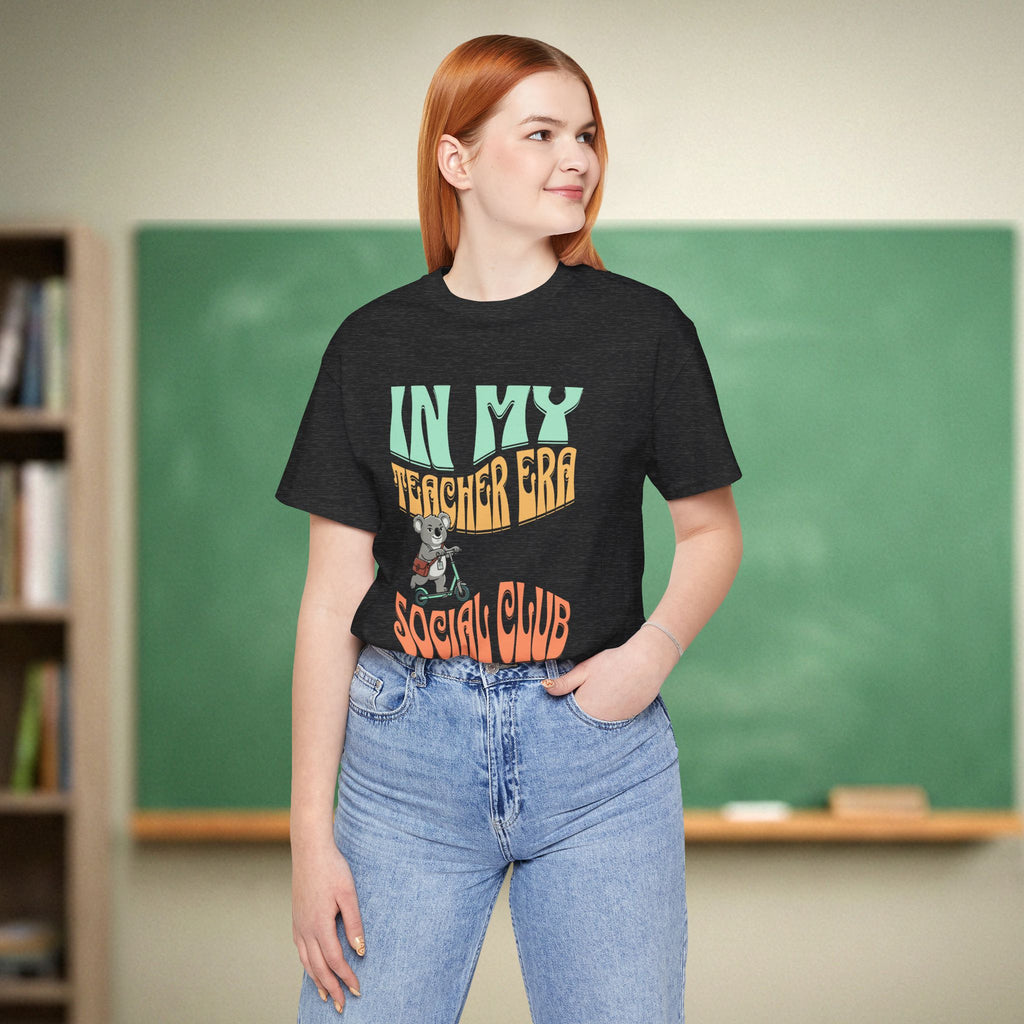 In My Teacher Era Koala Shirt | Retro Teacher Social Club Tee | Groovy Mascot Teacher Shirt | Bella Canvas 3001