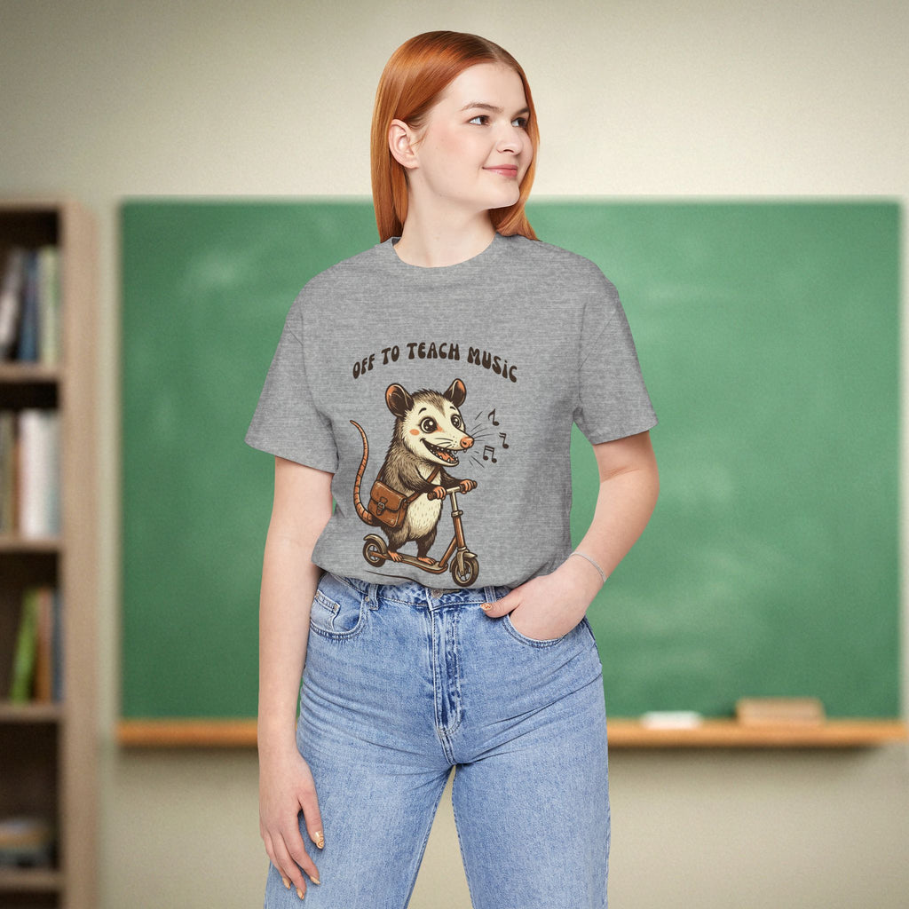 Off to Teach Music Opossum | Funny Music Teacher Shirt | Cute Teacher Gift