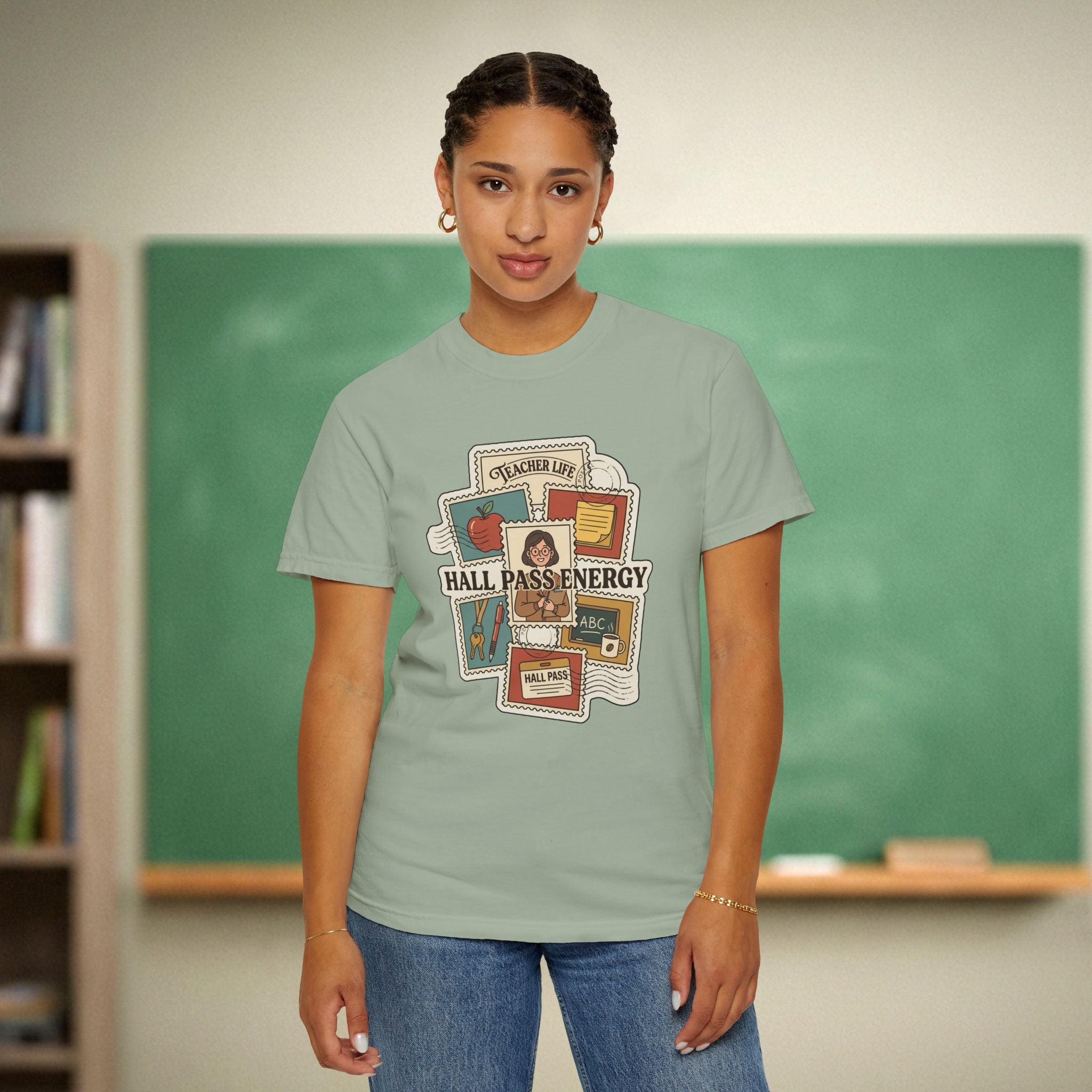 Hall Pass Energy Teacher Life | Funny Teacher Shirt | Premium Comfort Colors 1717 Vintage Tee