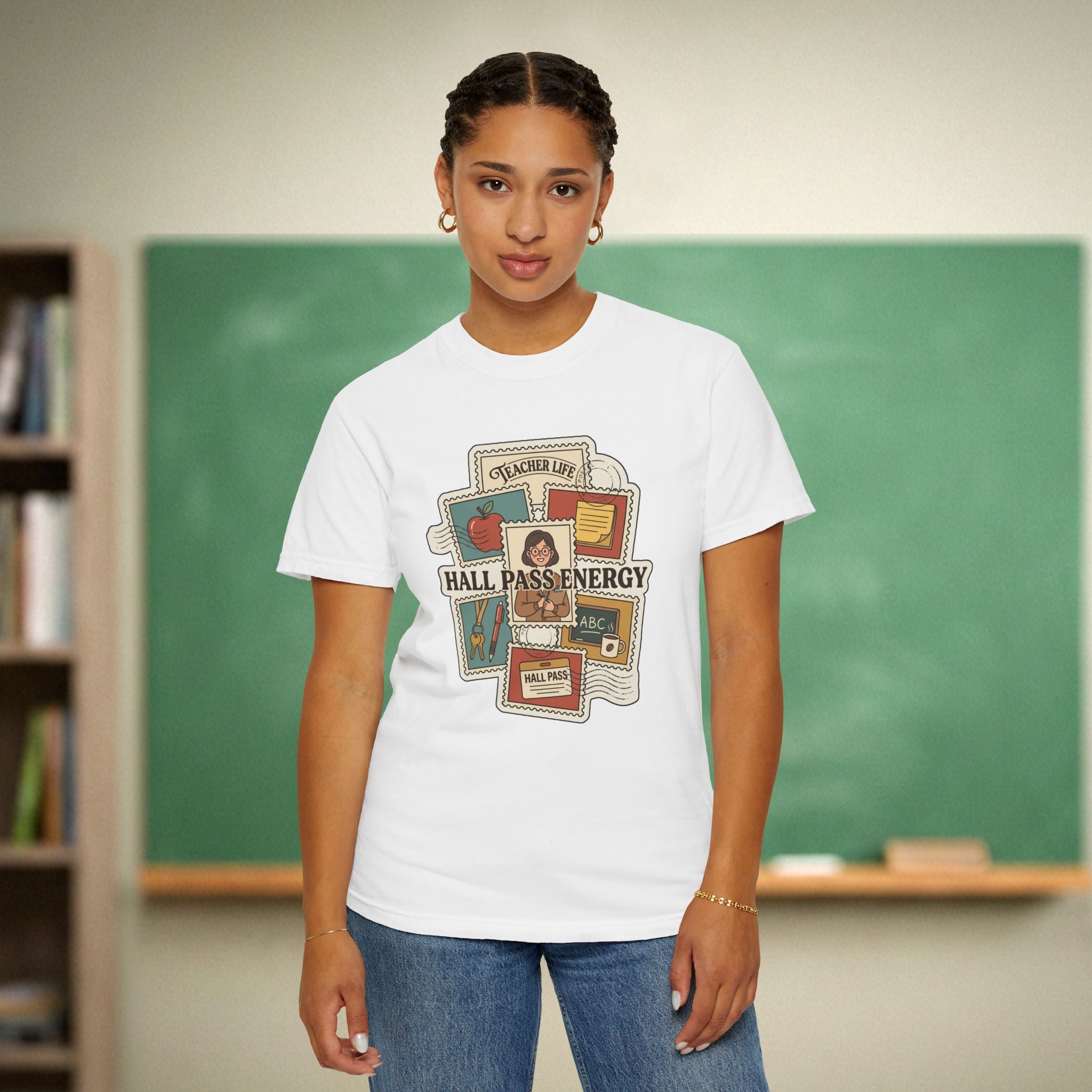 Hall Pass Energy Teacher Life | Funny Teacher Shirt | Premium Comfort Colors 1717 Vintage Tee