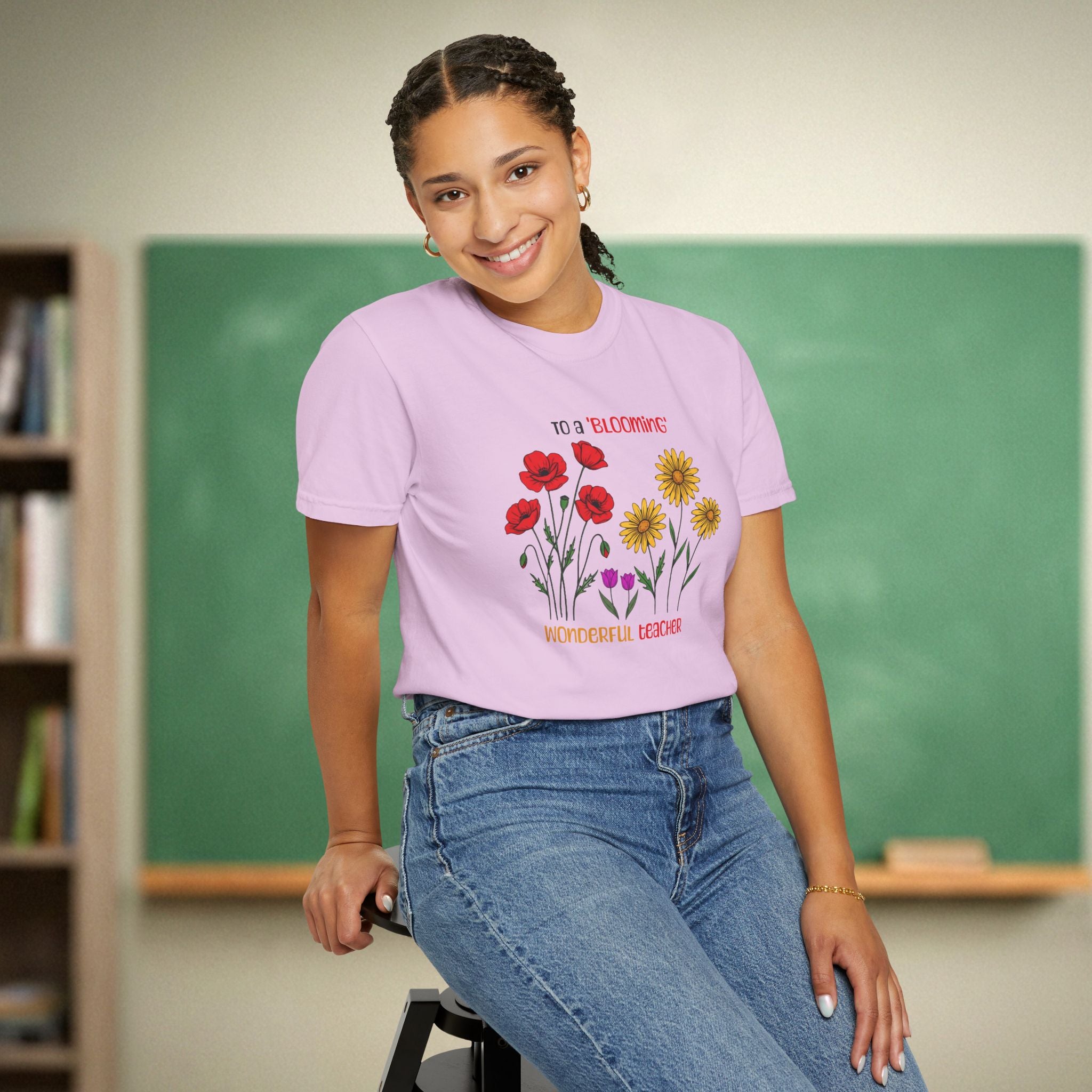 Blooming Wonderful Teacher Floral Shirt | Inspirational Teacher Gift | Premium Comfort Colors 1717 Vintage Tee