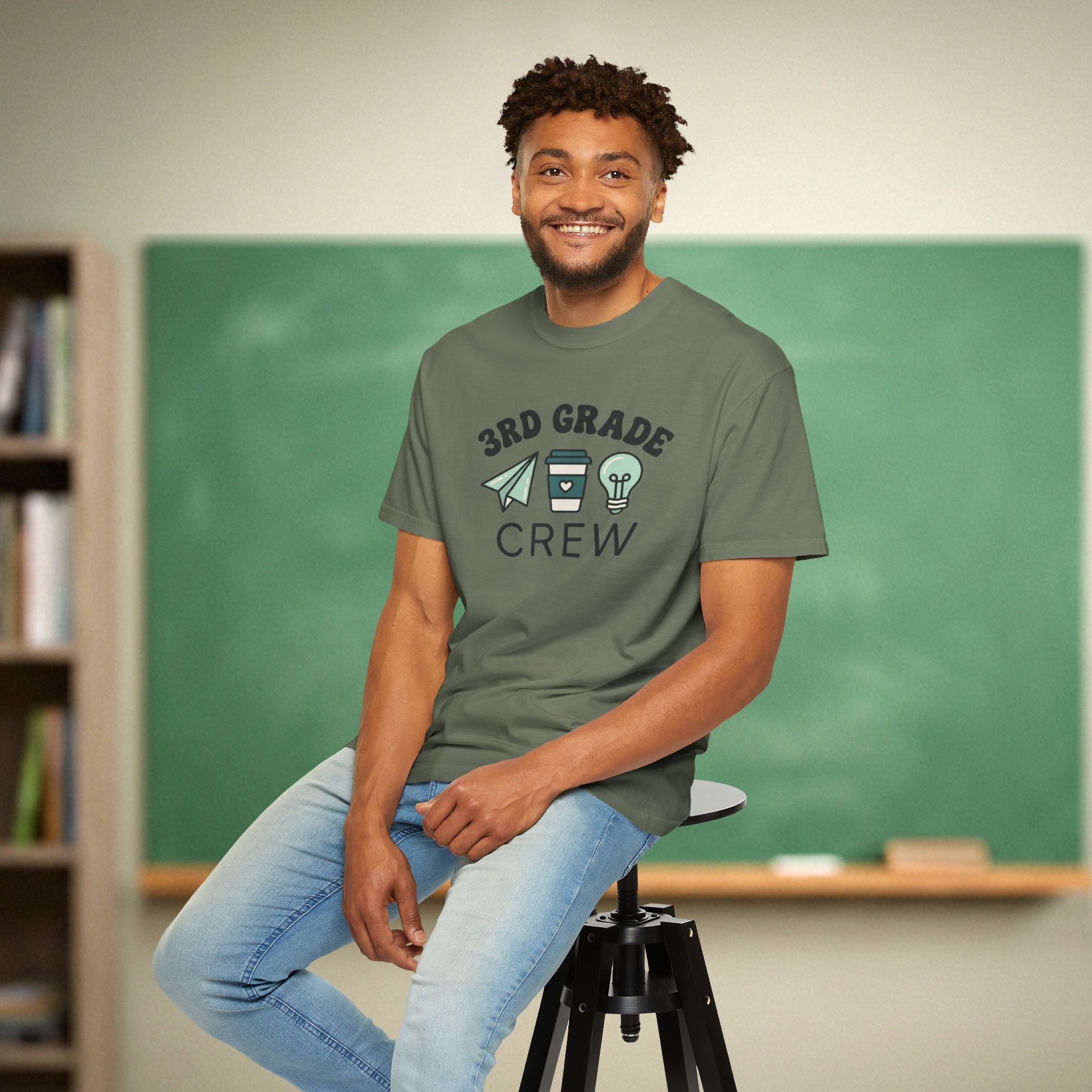 3rd Grade Crew Shirt | Retro Third Grade Teacher Tee | Cute Teacher Coffee Shirt | Premium Comfort Colors 1717 Vintage Tee