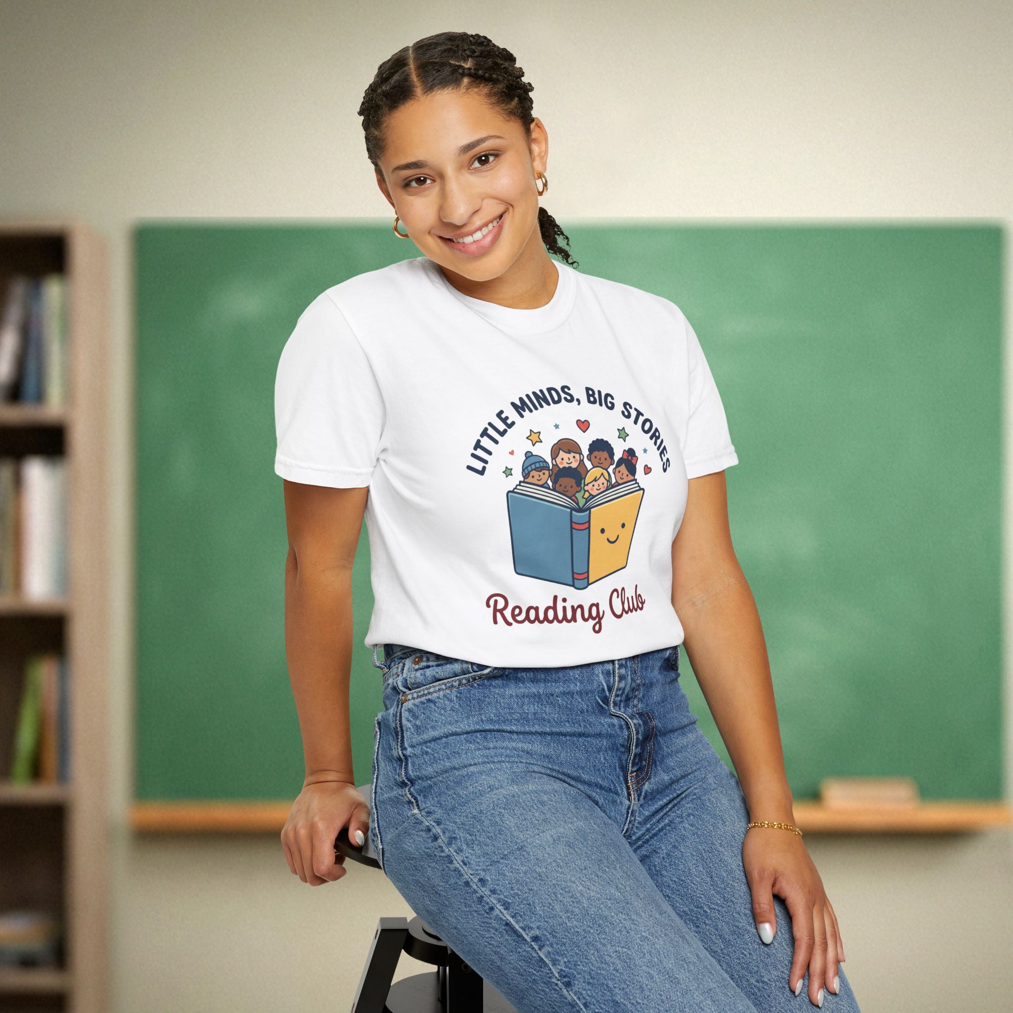Little Minds Big Stories Reading Club | Reading Teacher Shirt | Premium Comfort Colors 1717 Vintage Tee