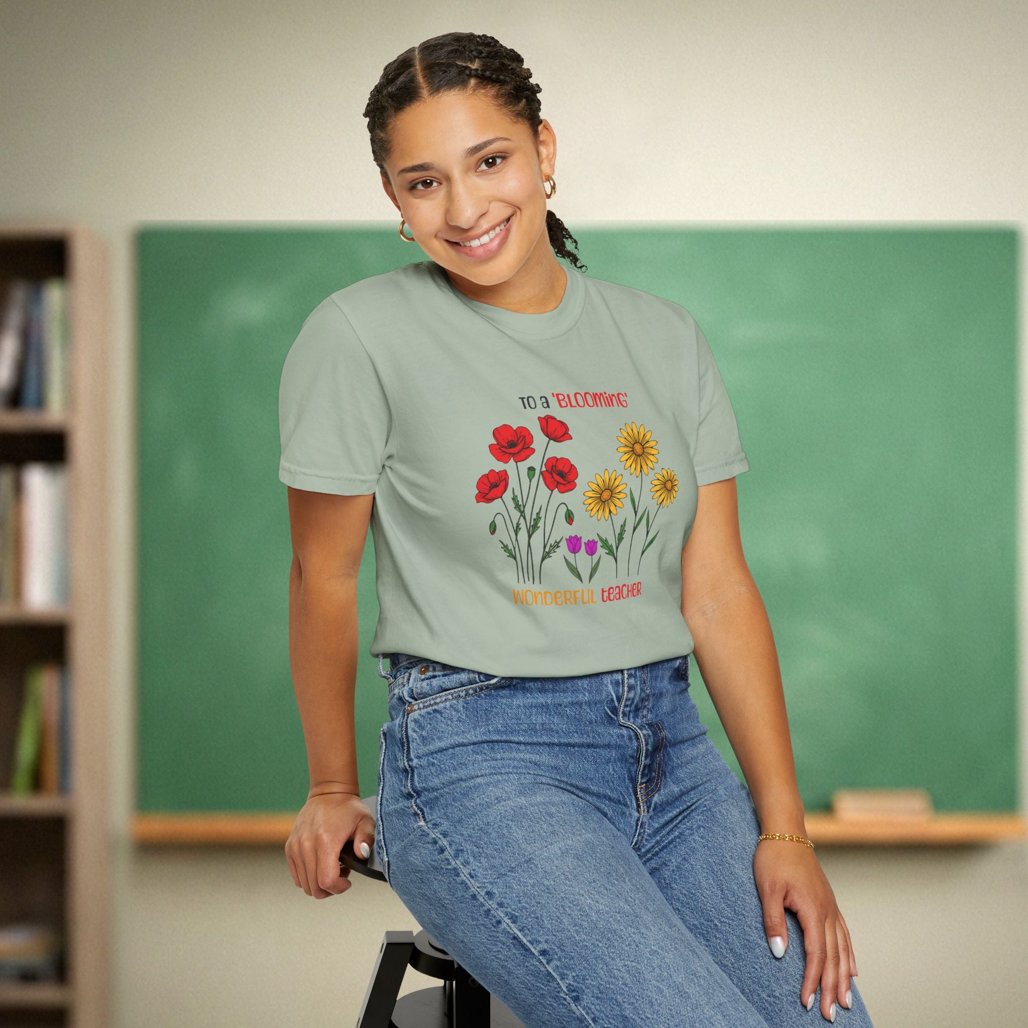 Blooming Wonderful Teacher Floral Shirt | Inspirational Teacher Gift | Premium Comfort Colors 1717 Vintage Tee