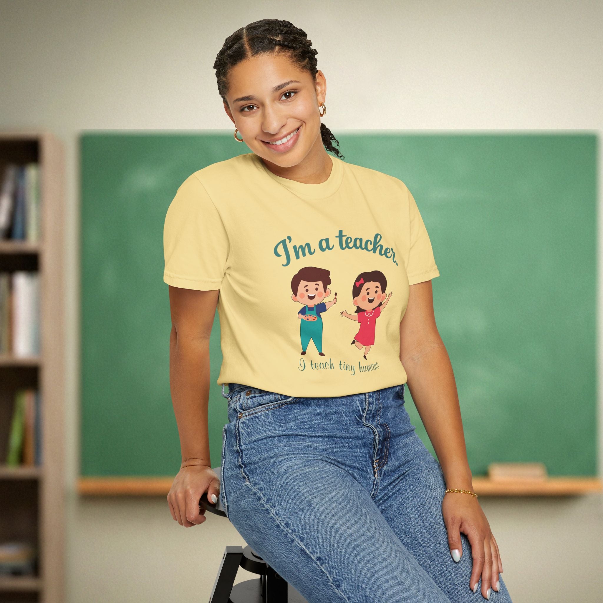 I Teach Tiny Humans Shirt | Cute Preschool & Kindergarten Teacher Tee | Early Childhood Teacher Gift | Premium Comfort Colors 1717 Vintage Tee