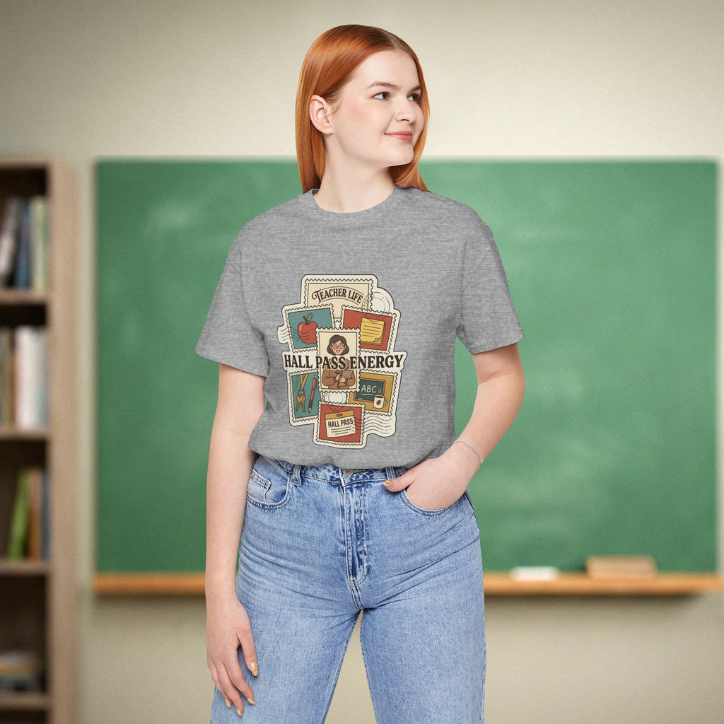 Hall Pass Energy Teacher Life | Funny Teacher Shirt | Bella Canvas 3001