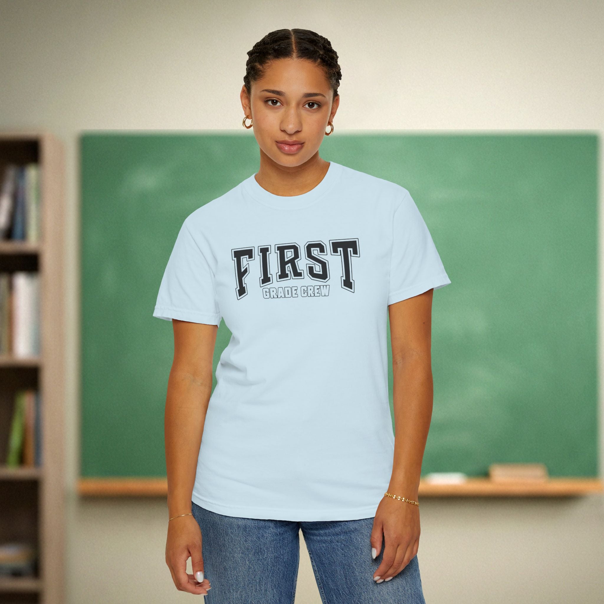 First Grade Crew Shirt | Varsity Style Grade Level Team Tee | Premium Teacher Tee