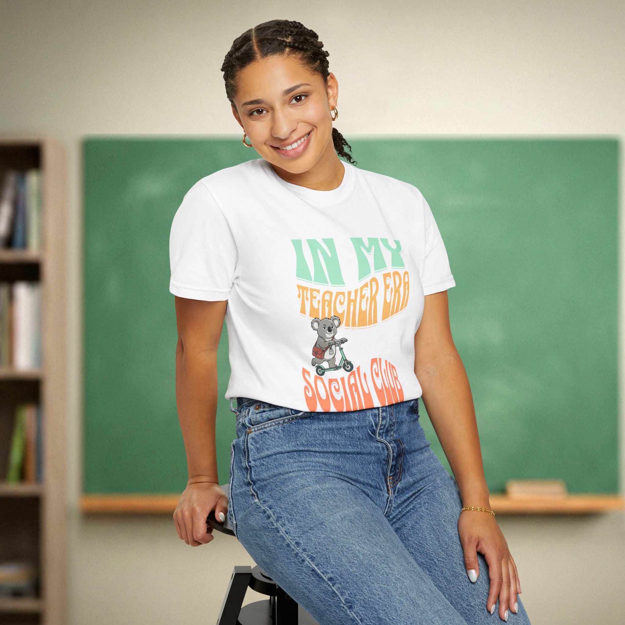 In My Teacher Era Koala Shirt | Retro Teacher Social Club Tee | Groovy Mascot Teacher Shirt | Premium Comfort Colors 1717 Vintage Tee