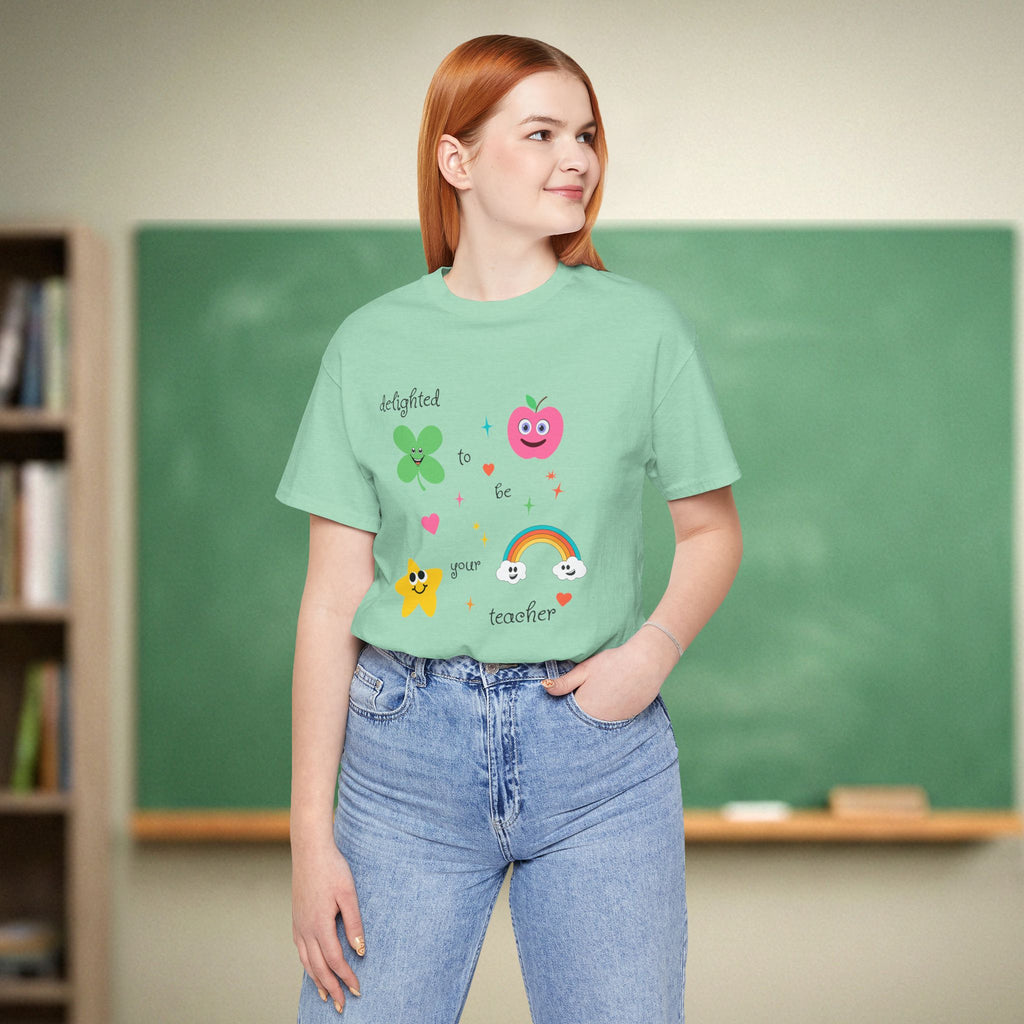 Delighted to Be Your Teacher Shirt | Cute Rainbow Teacher Gift | Elementary Teacher Tee | Bella Canvas 3001