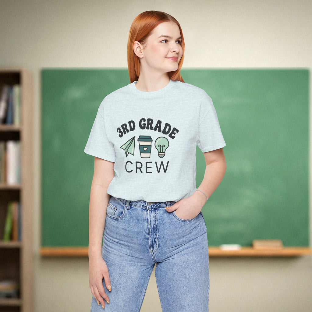 3rd Grade Crew Shirt | Retro Third Grade Teacher Tee | Cute Teacher Coffee Shirt | Bella Canvas 3001