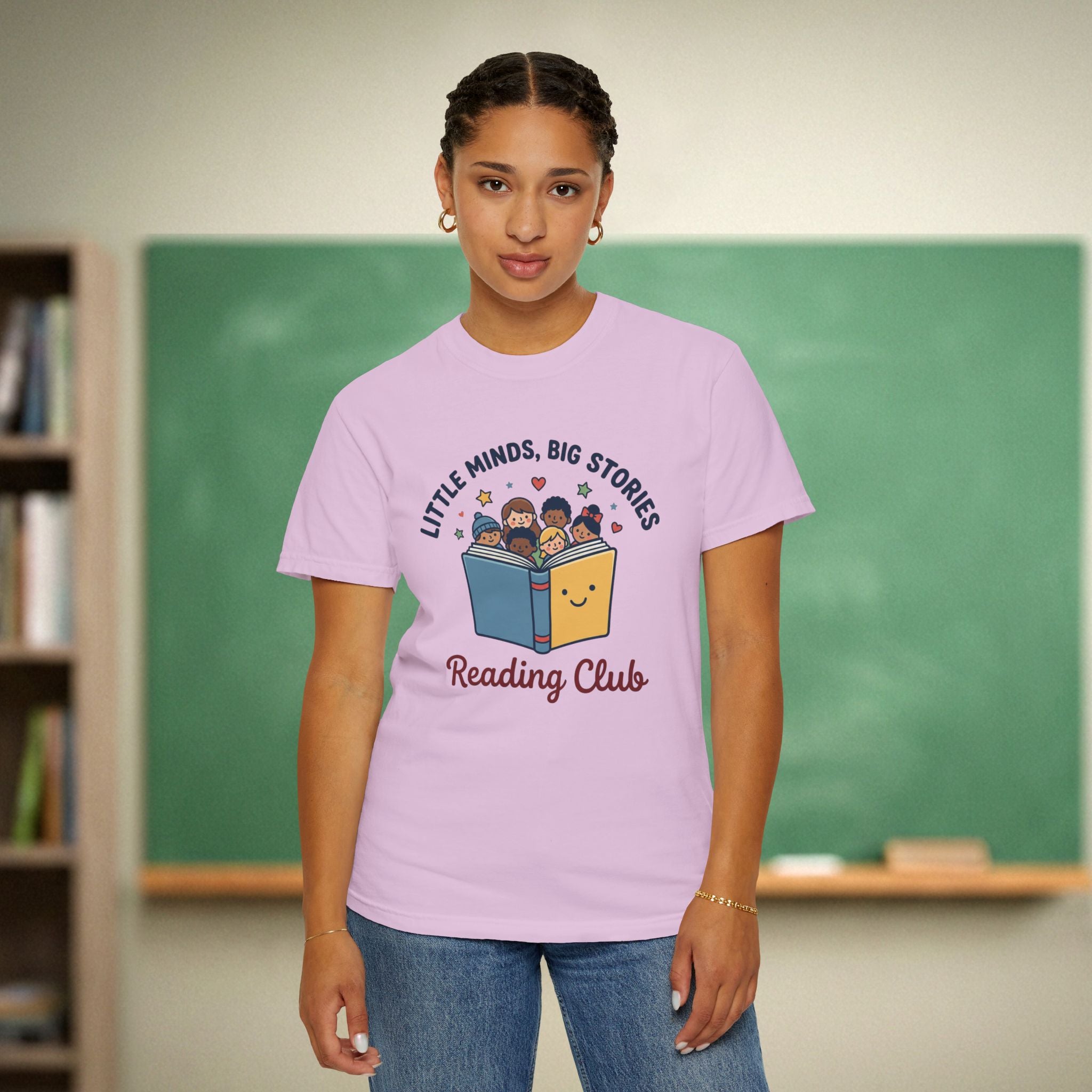 Little Minds Big Stories Reading Club | Reading Teacher Shirt | Premium Comfort Colors 1717 Vintage Tee