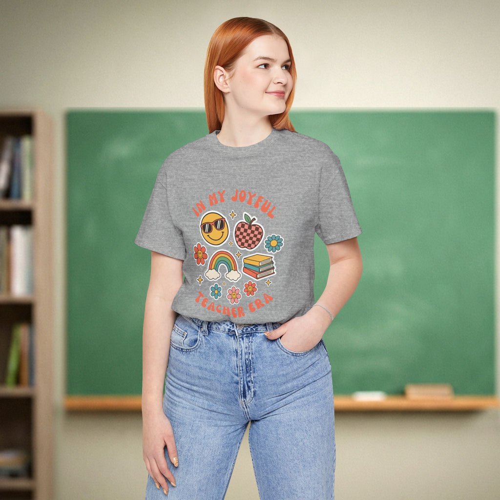 In My Joyful Teacher Era Shirt | Retro Smiley Teacher Tee | Bella Canvas 3001