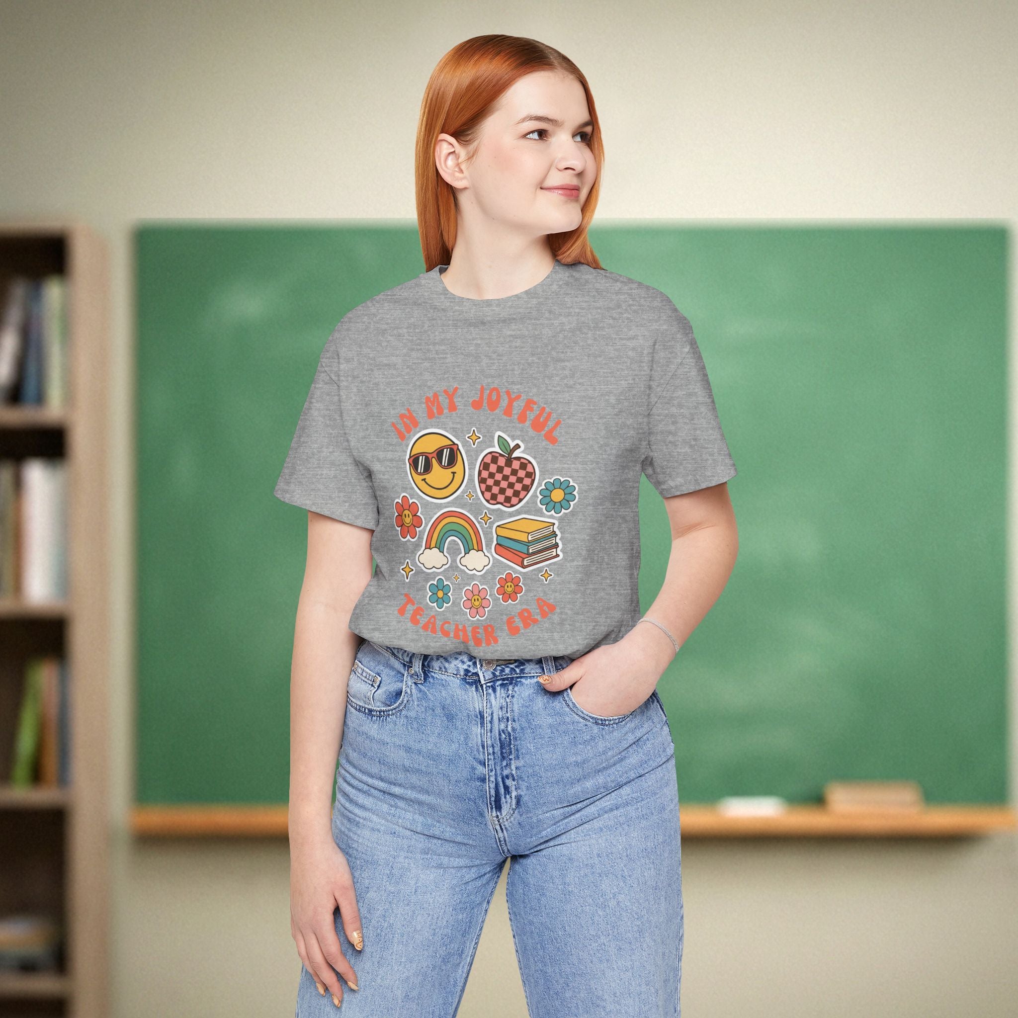 In My Joyful Teacher Era Shirt | Retro Smiley Teacher Tee | Bella Canvas 3001
