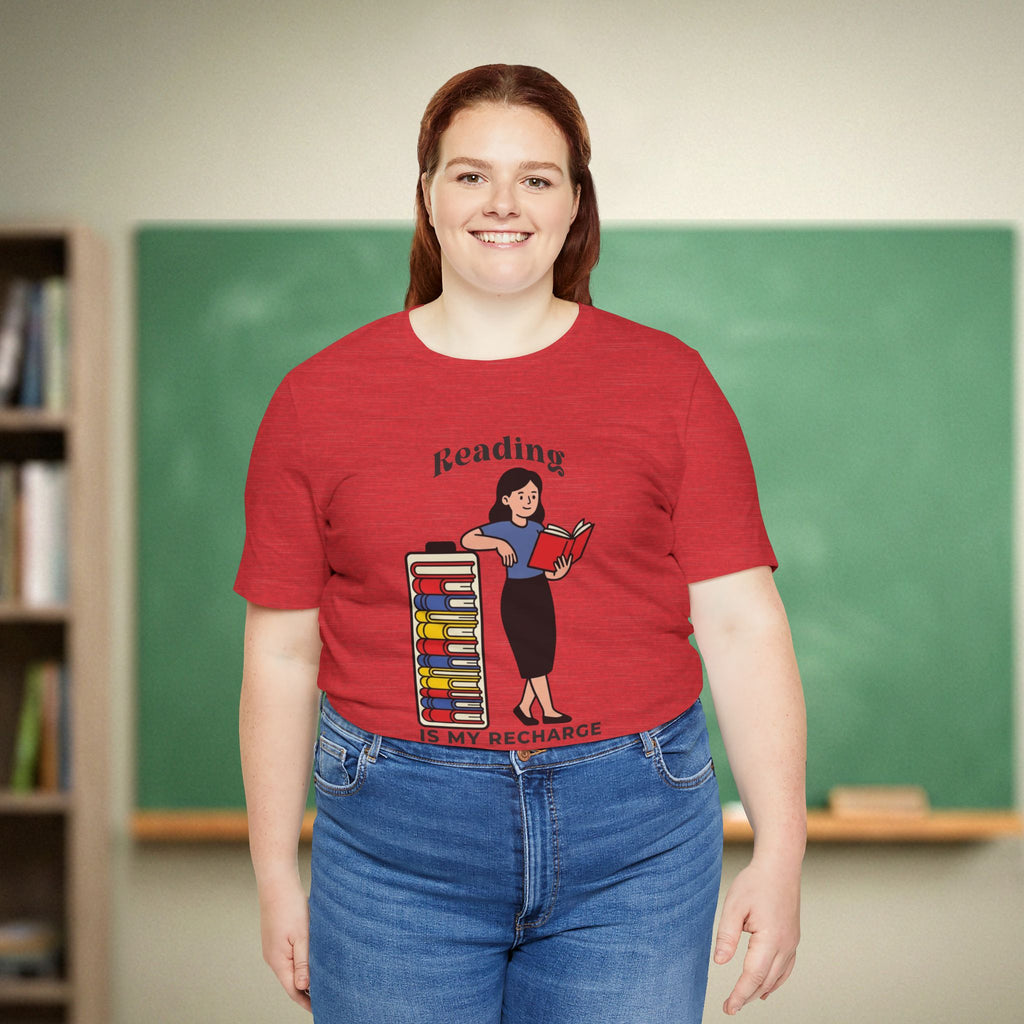 Reading is My Recharge | Book Lover Teacher Shirt | Bella Canvas 3001