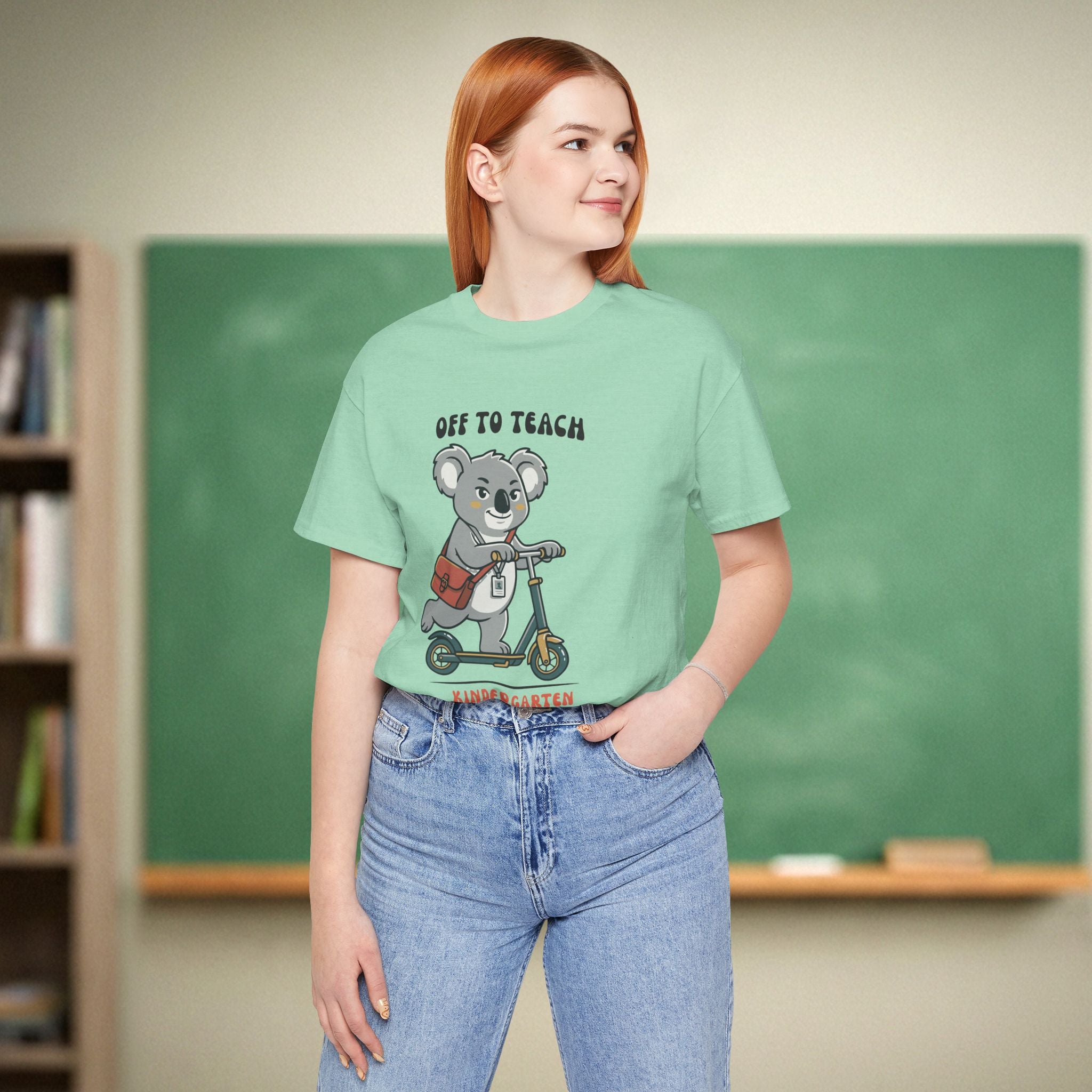 Off to Teach Koala Shirt | Cute Teacher Scooter Tee | Bella Canvas 3001