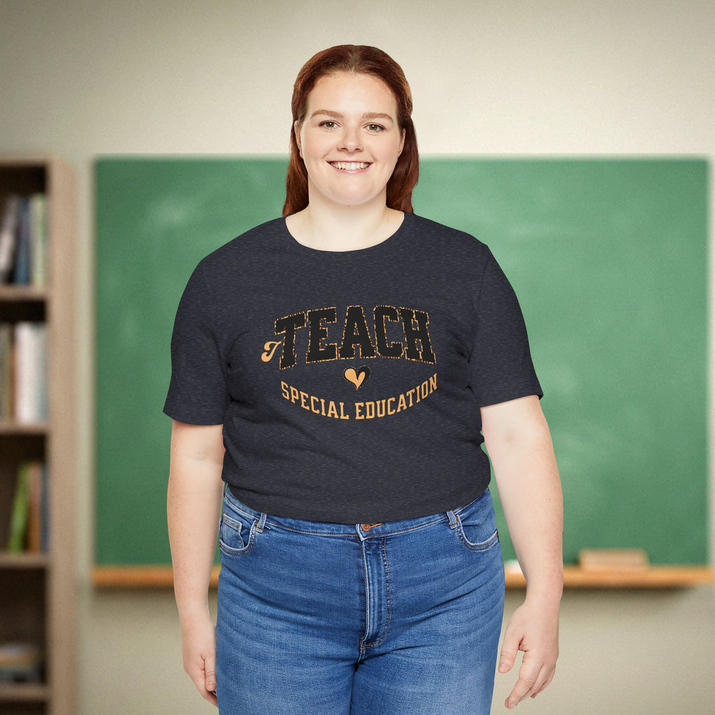 I Teach Special Education Shirt | Leopard Print Teacher Tee | SPED Teacher Appreciation Top