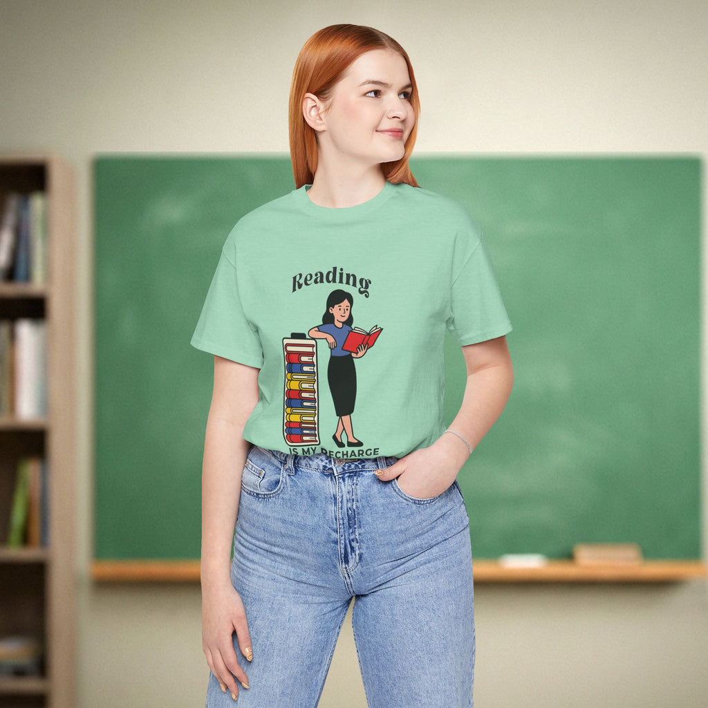 Reading is My Recharge | Book Lover Teacher Shirt | Bella Canvas 3001