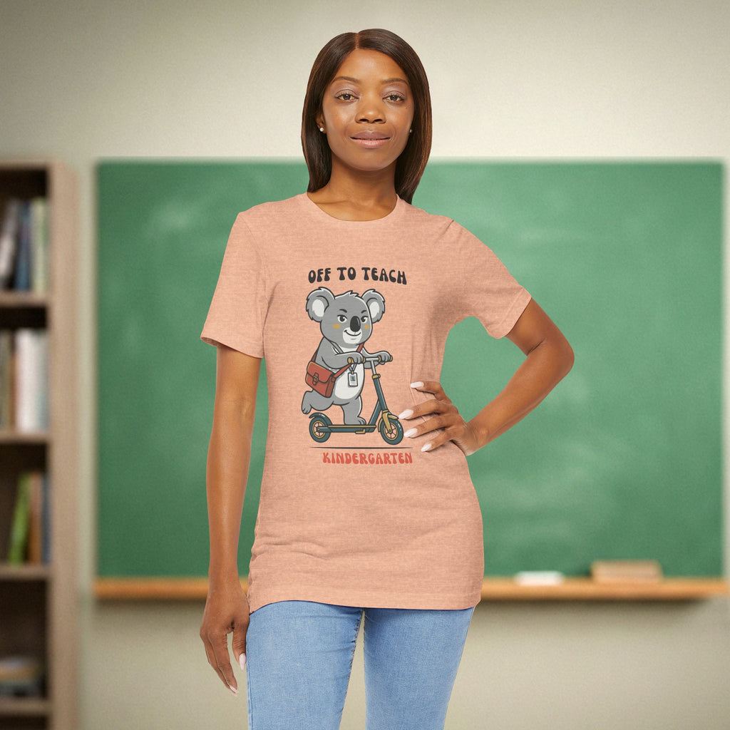 Off to Teach Koala Shirt | Cute Teacher Scooter Tee | Bella Canvas 3001