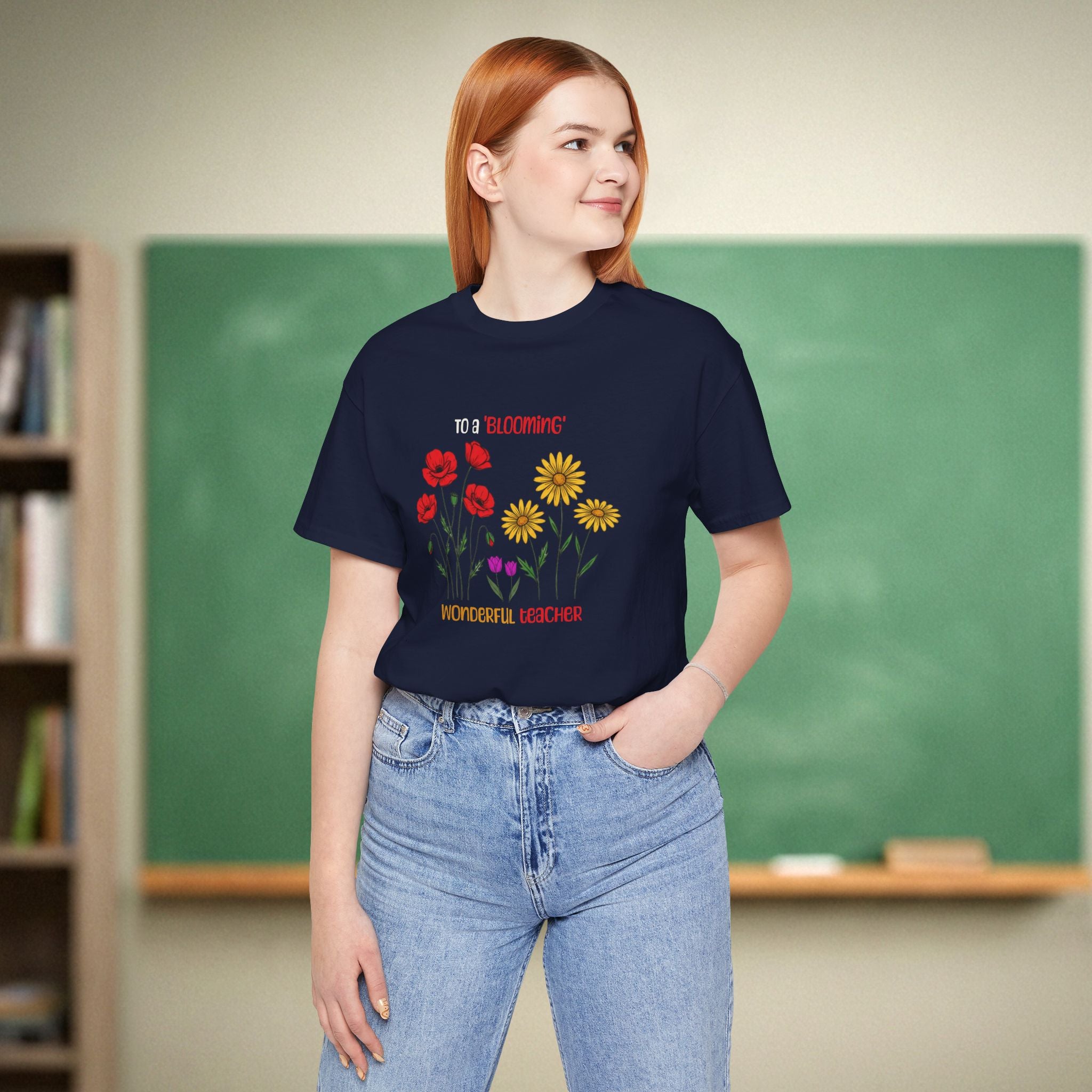 Blooming Wonderful Teacher Floral Shirt | Inspirational Teacher Gift | Bella Canvas 3001