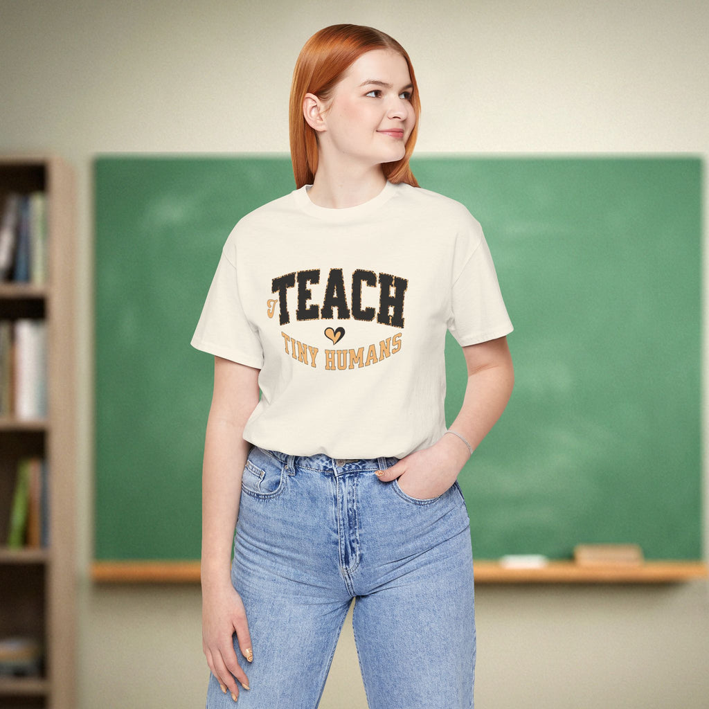 I Teach Tiny Humans Shirt | Leopard Print Early Childhood Teacher Tee