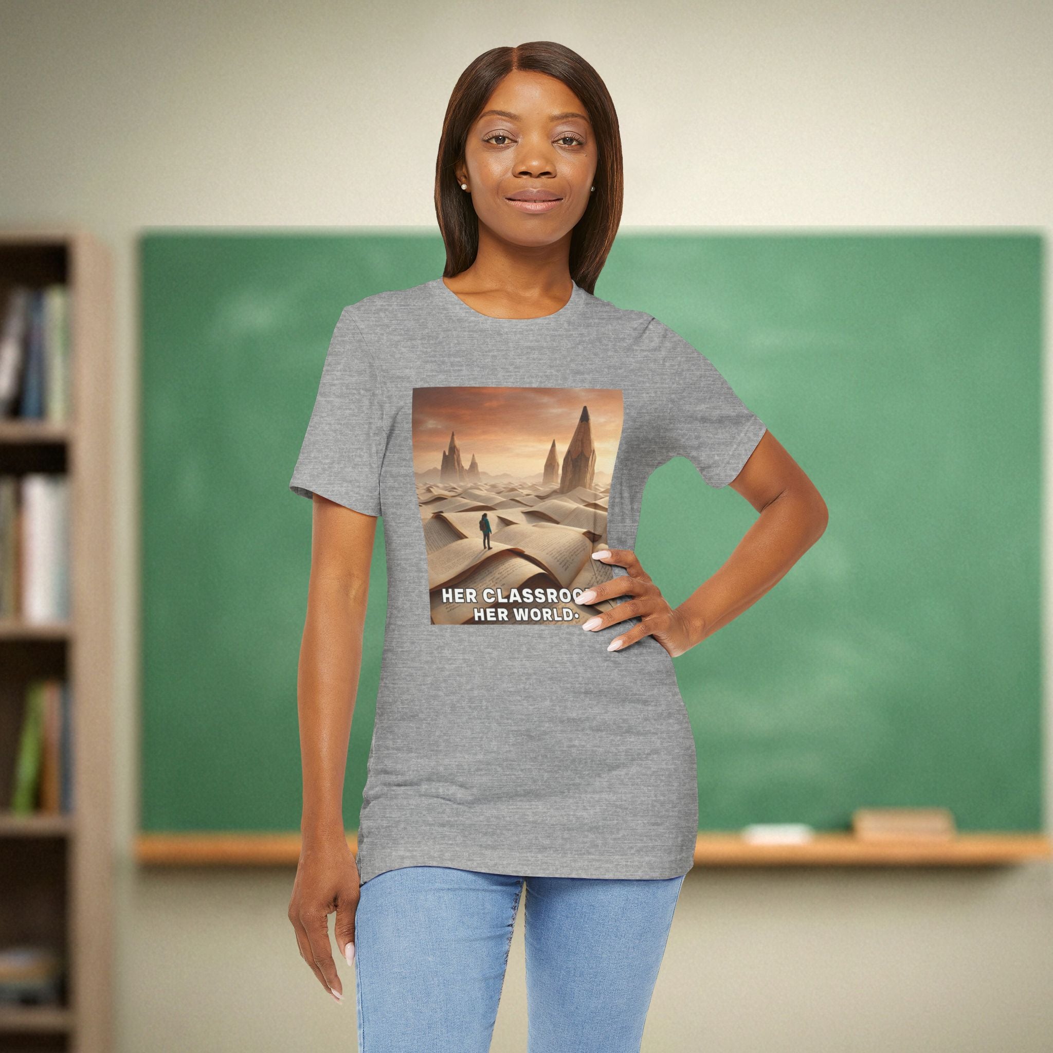 Her Classroom Her World Teacher Shirt | Aesthetic Teacher Pride Tee | Bella Canvas 3001