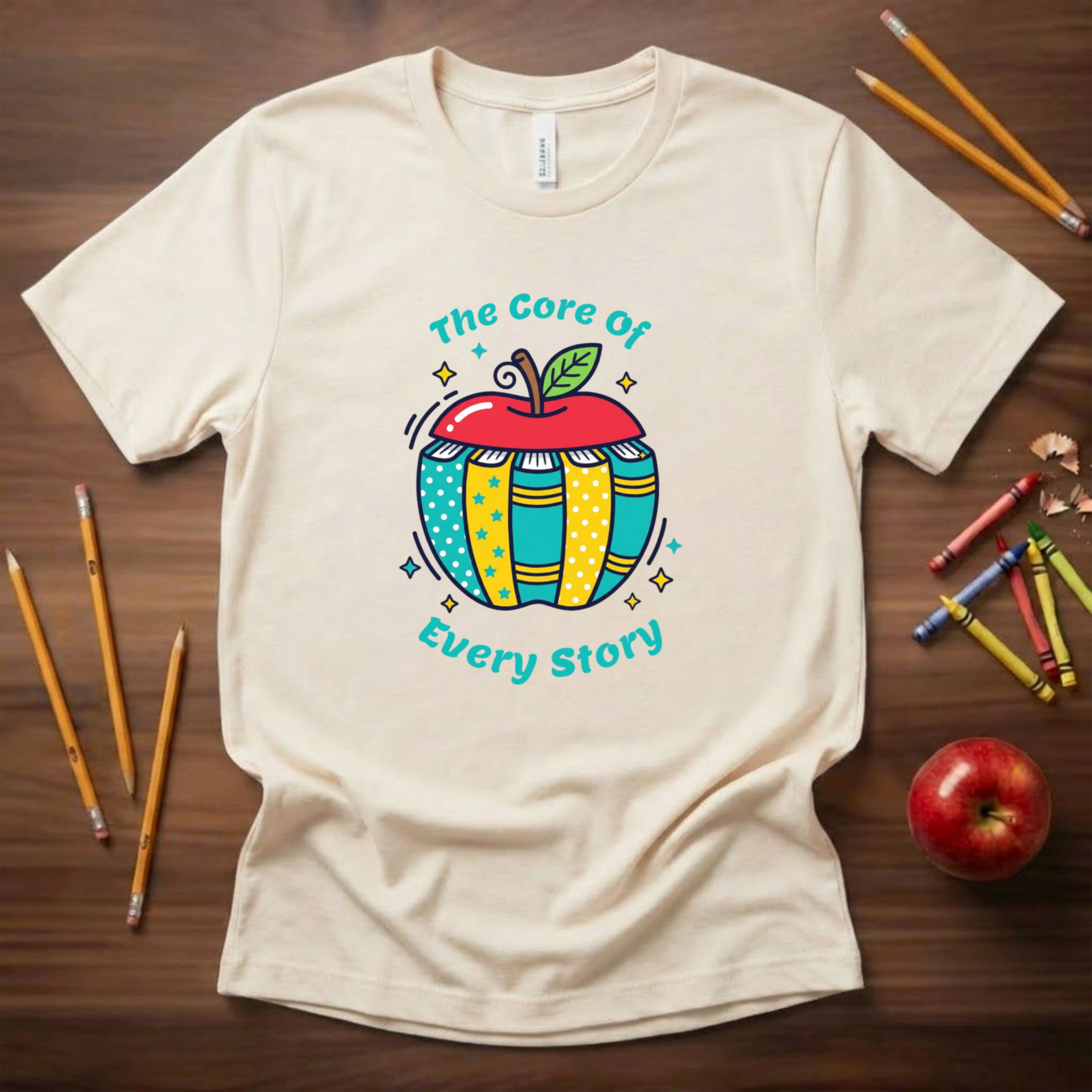 The Core of Every Story | ELA Teacher Shirt | Bella Canvas 3001