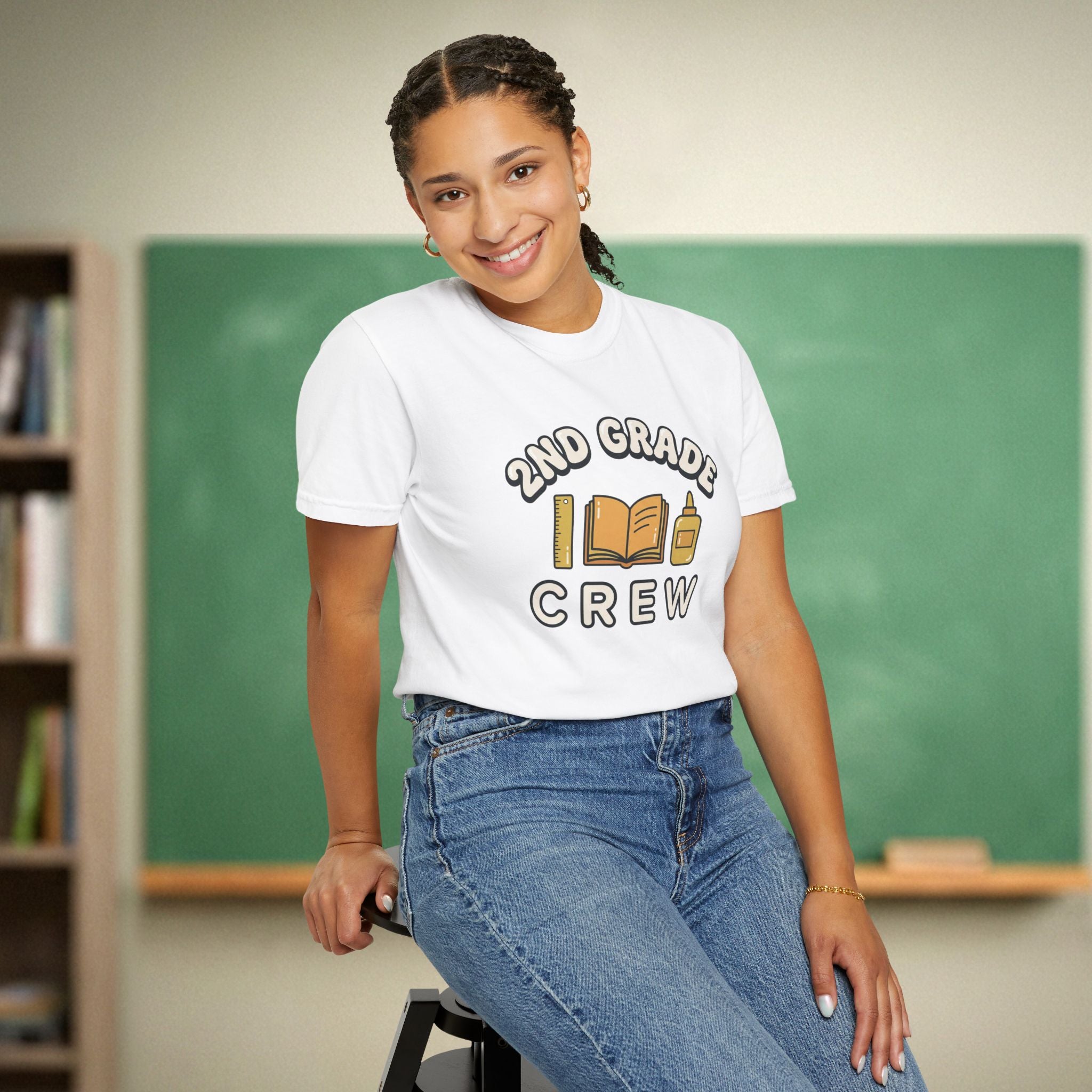 2nd Grade Crew Shirt | Retro Second Grade Teacher Tee | Cute Elementary Teacher Shirt | Premium Comfort Colors 1717 Vintage Tee