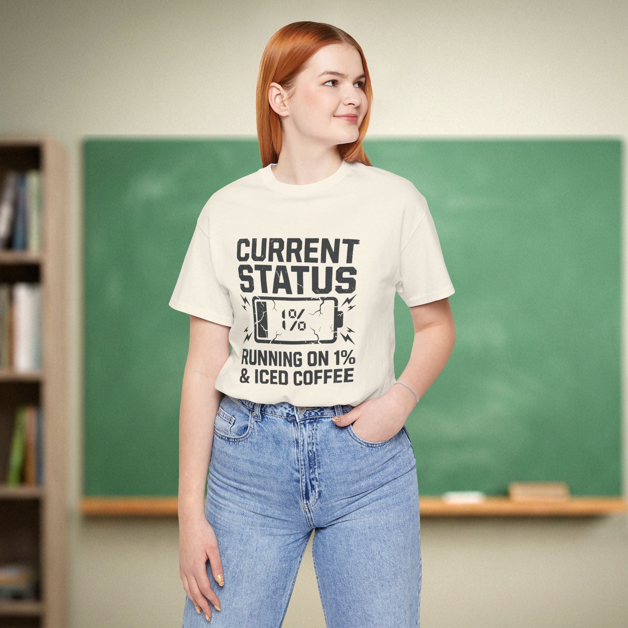 Running on 1% & Iced Coffee | Premium Teacher Tee 🍎