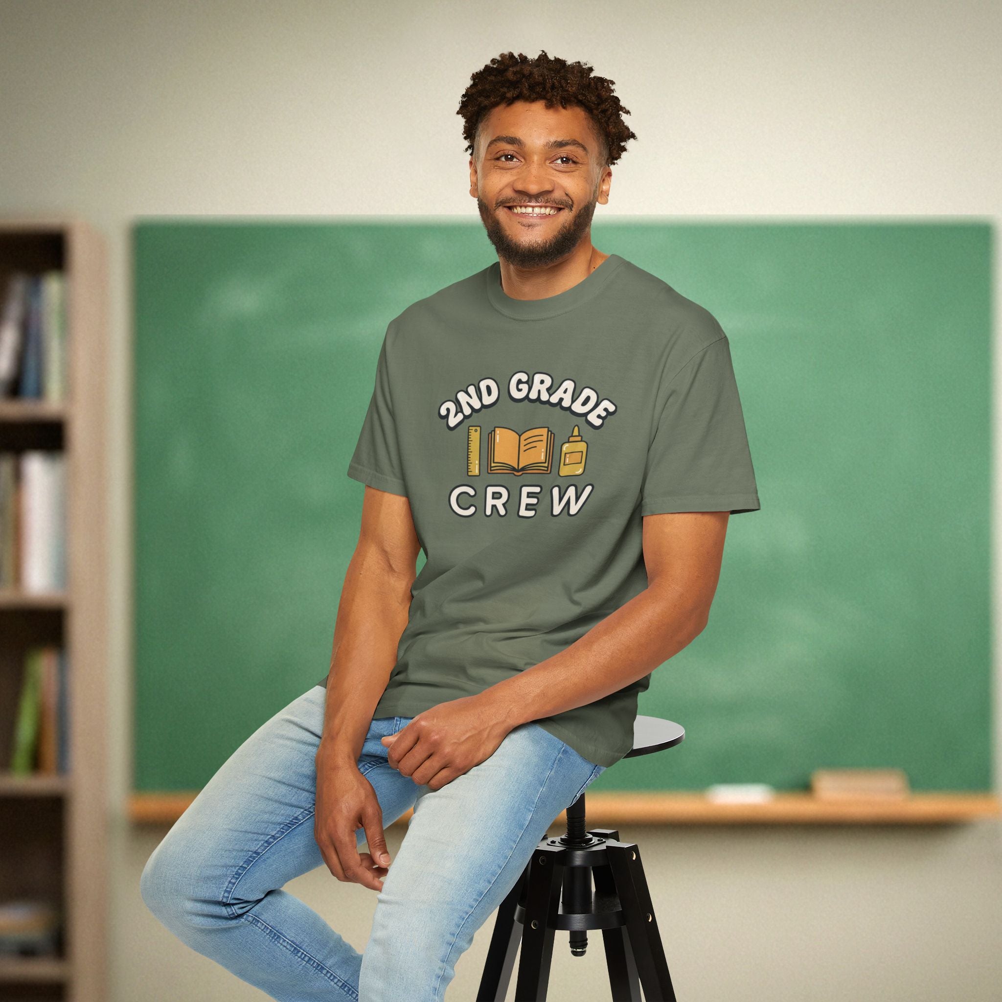2nd Grade Crew Shirt | Retro Second Grade Teacher Tee | Cute Elementary Teacher Shirt | Premium Comfort Colors 1717 Vintage Tee