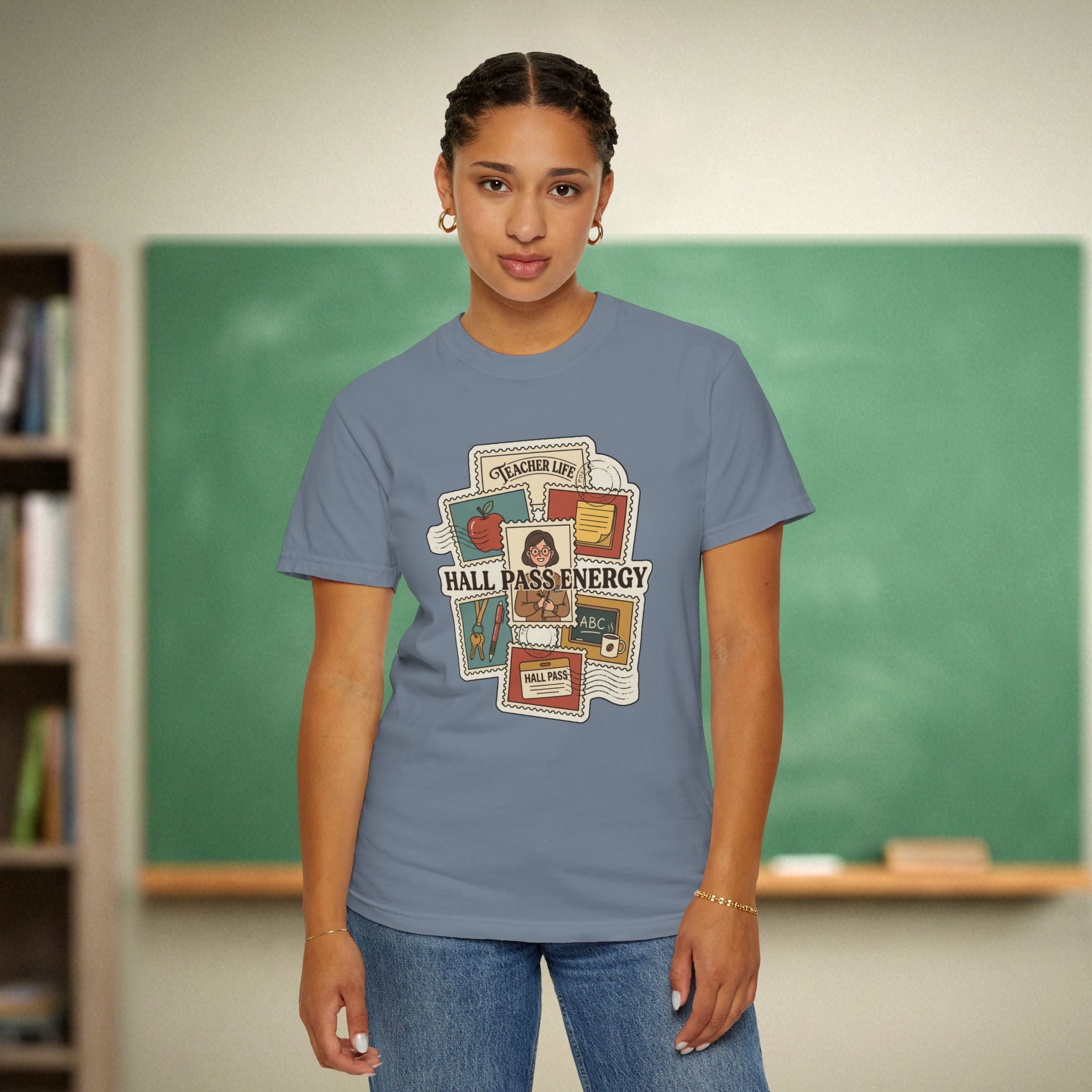 Hall Pass Energy Teacher Life | Funny Teacher Shirt | Premium Comfort Colors 1717 Vintage Tee
