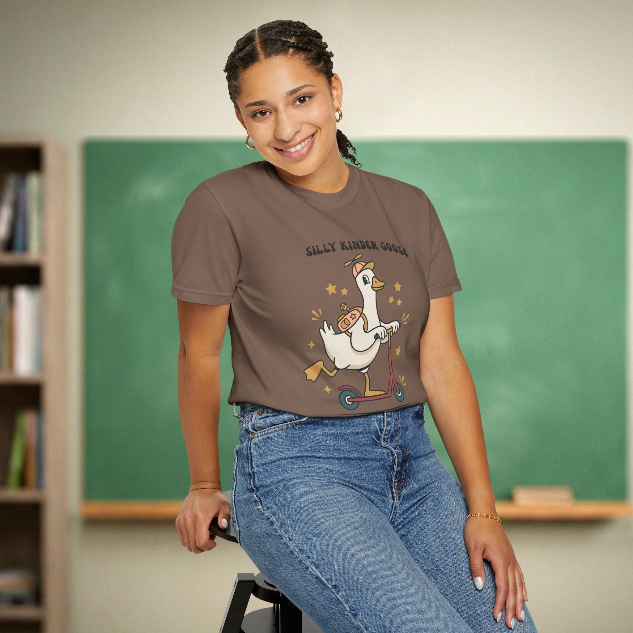 Silly Kinder Goose Shirt | Funny Kindergarten Teacher Tee | Premium Comfort Colors 1717 Vintage Tee