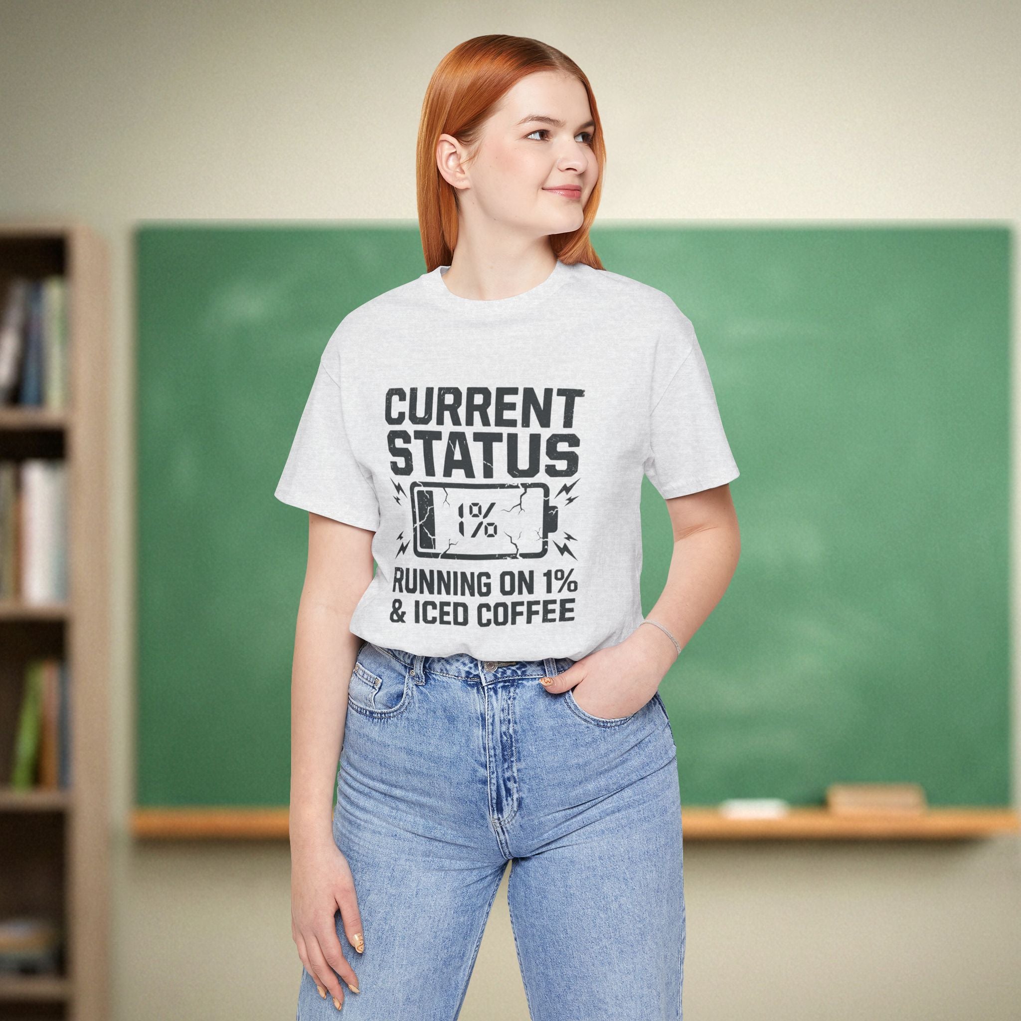 Running on 1% & Iced Coffee | Premium Teacher Tee 🍎