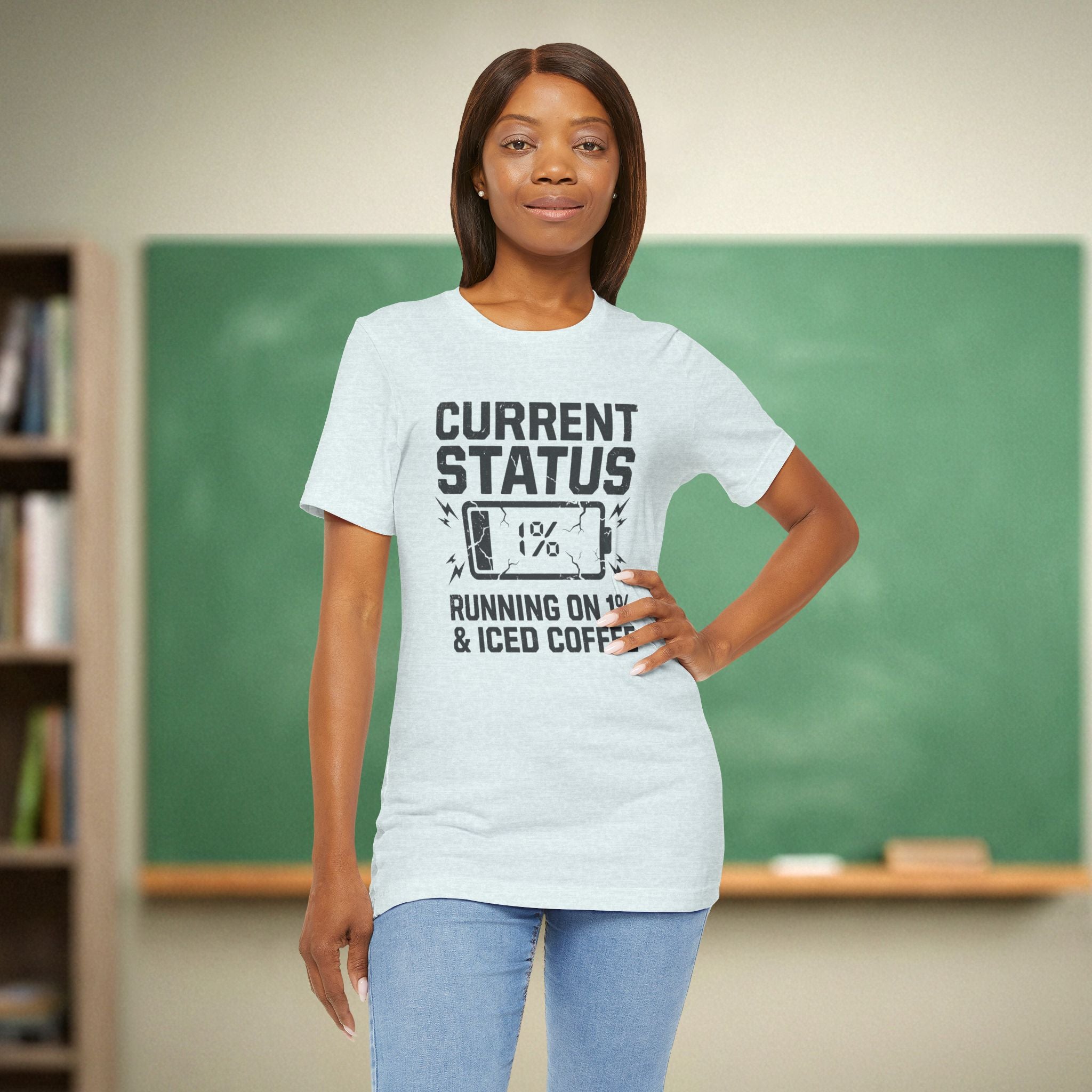 Running on 1% & Iced Coffee | Premium Teacher Tee 🍎