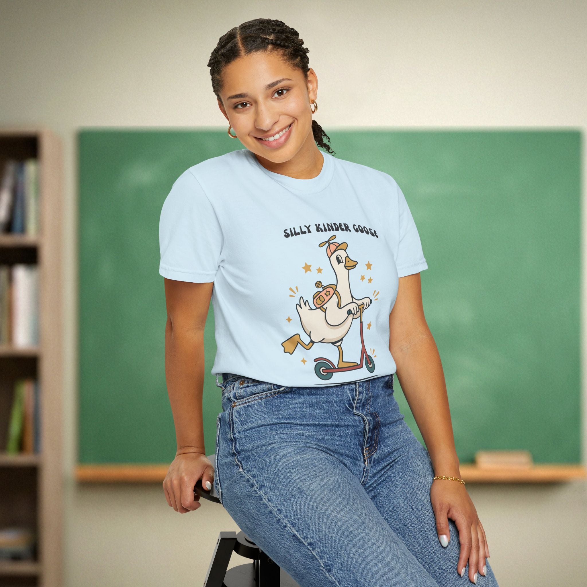 Silly Kinder Goose Shirt | Funny Kindergarten Teacher Tee | Premium Comfort Colors 1717 Vintage Tee