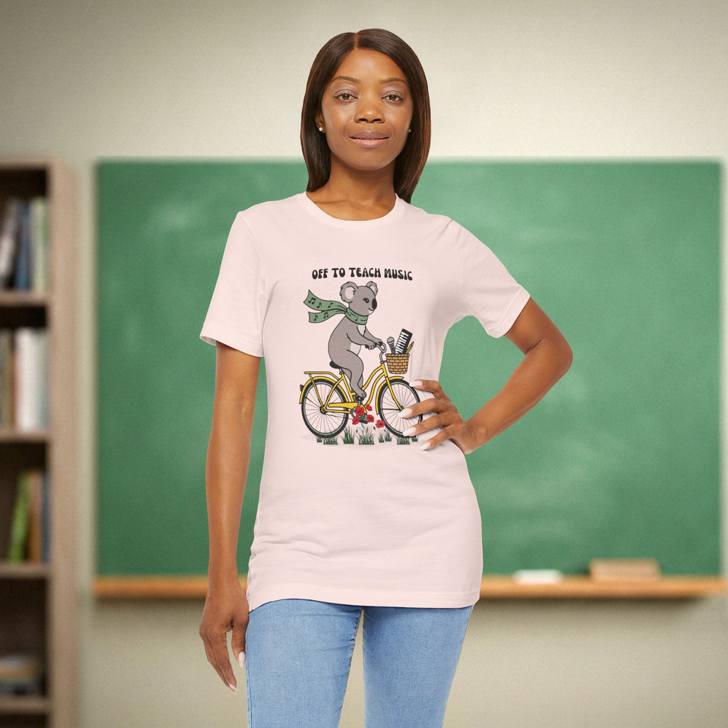 Music Teacher Koala Shirt | Yellow Retro Cruiser Bike Floral Tee | Funny Teacher Gift