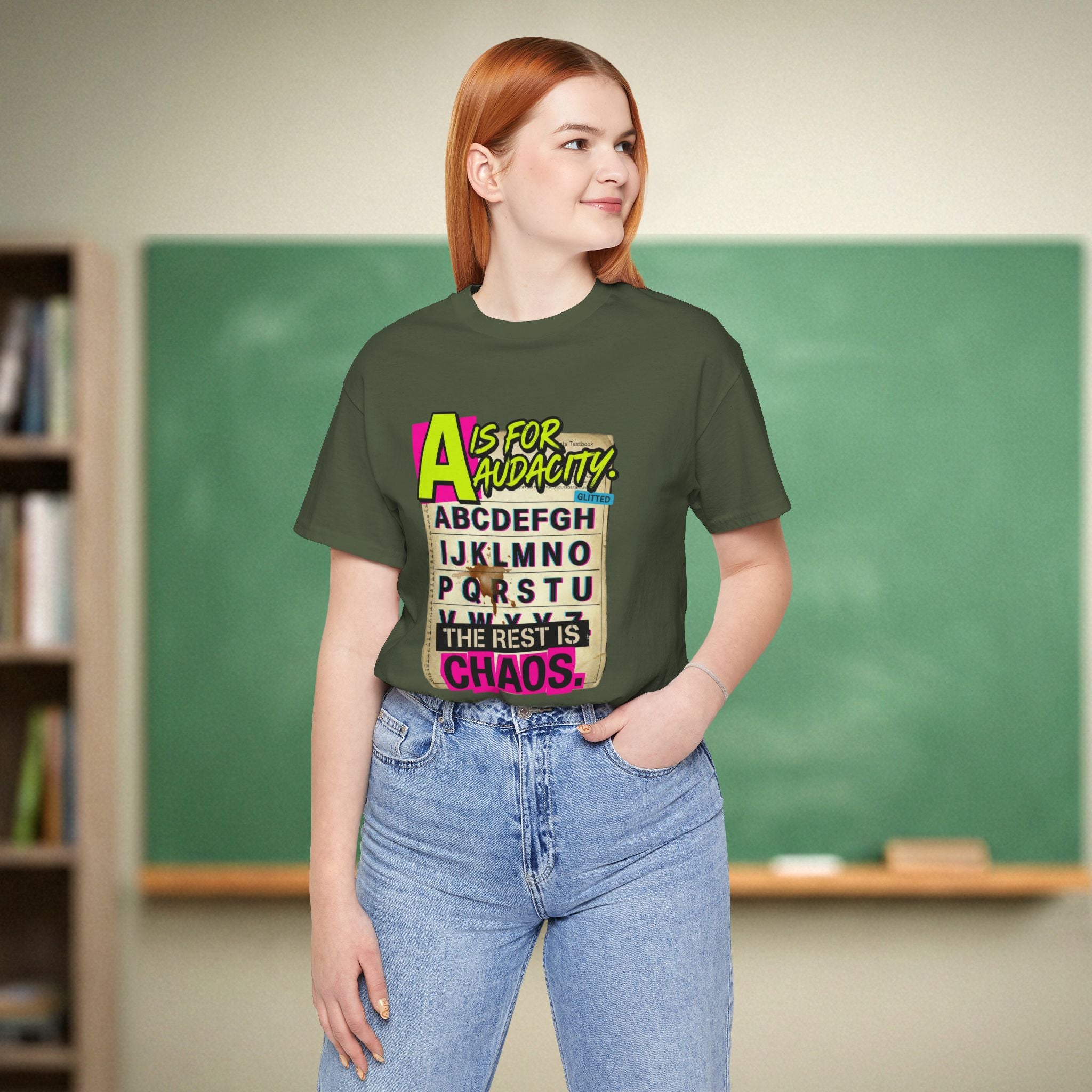 A Is for Audacity Teacher Shirt | Funny Teacher Humor Tee | Teacher Gift Idea