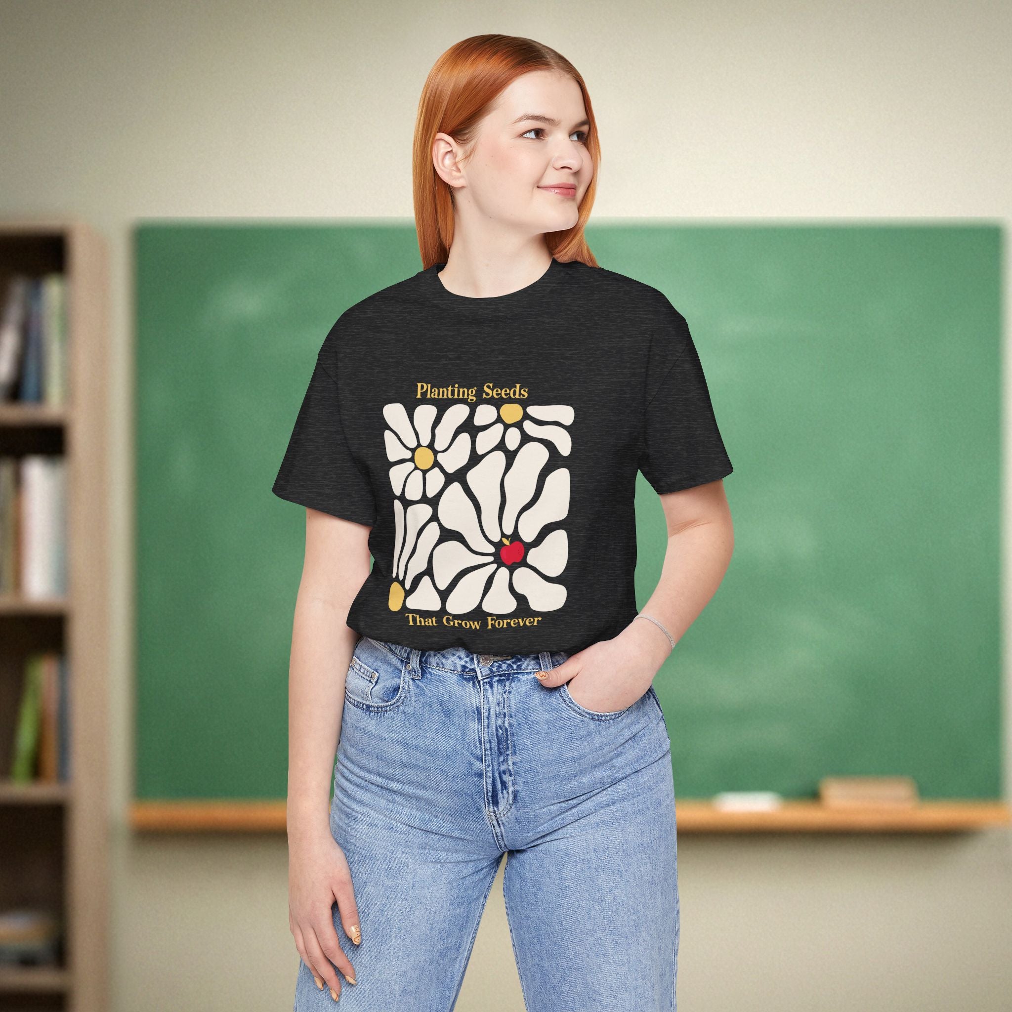 Planting Seeds That Grow Forever Teacher Shirt | Meaningful Teacher Appreciation Gift | Aesthetic Floral Teacher Tee | Bella Canvas 3001