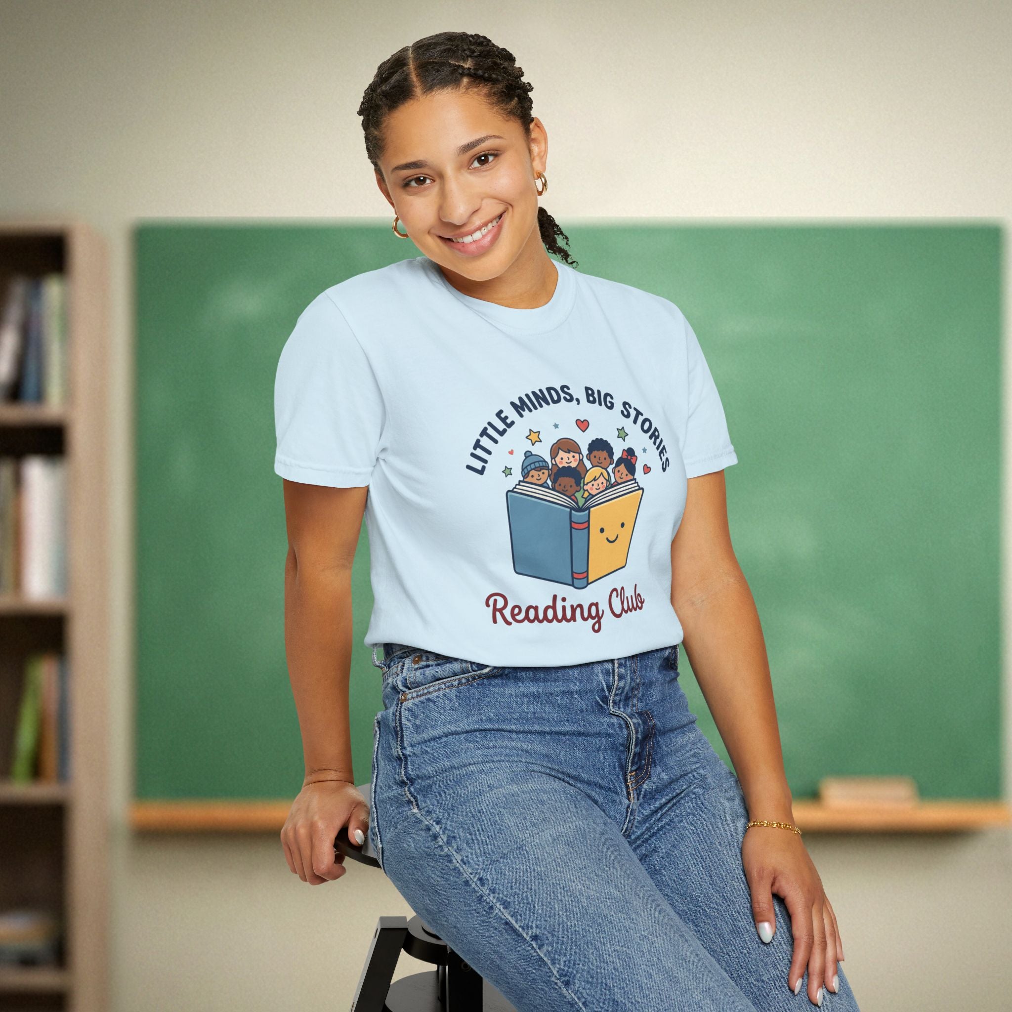 Little Minds Big Stories Reading Club | Reading Teacher Shirt | Premium Comfort Colors 1717 Vintage Tee