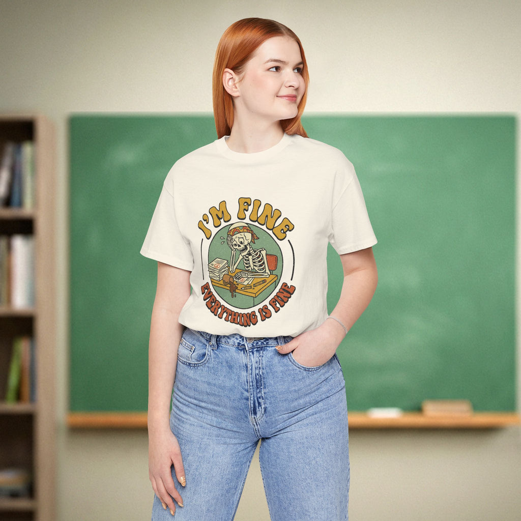 I’m Fine Everything Is Fine | Funny Teacher Shirt | Teacher Burnout Humor Gift
