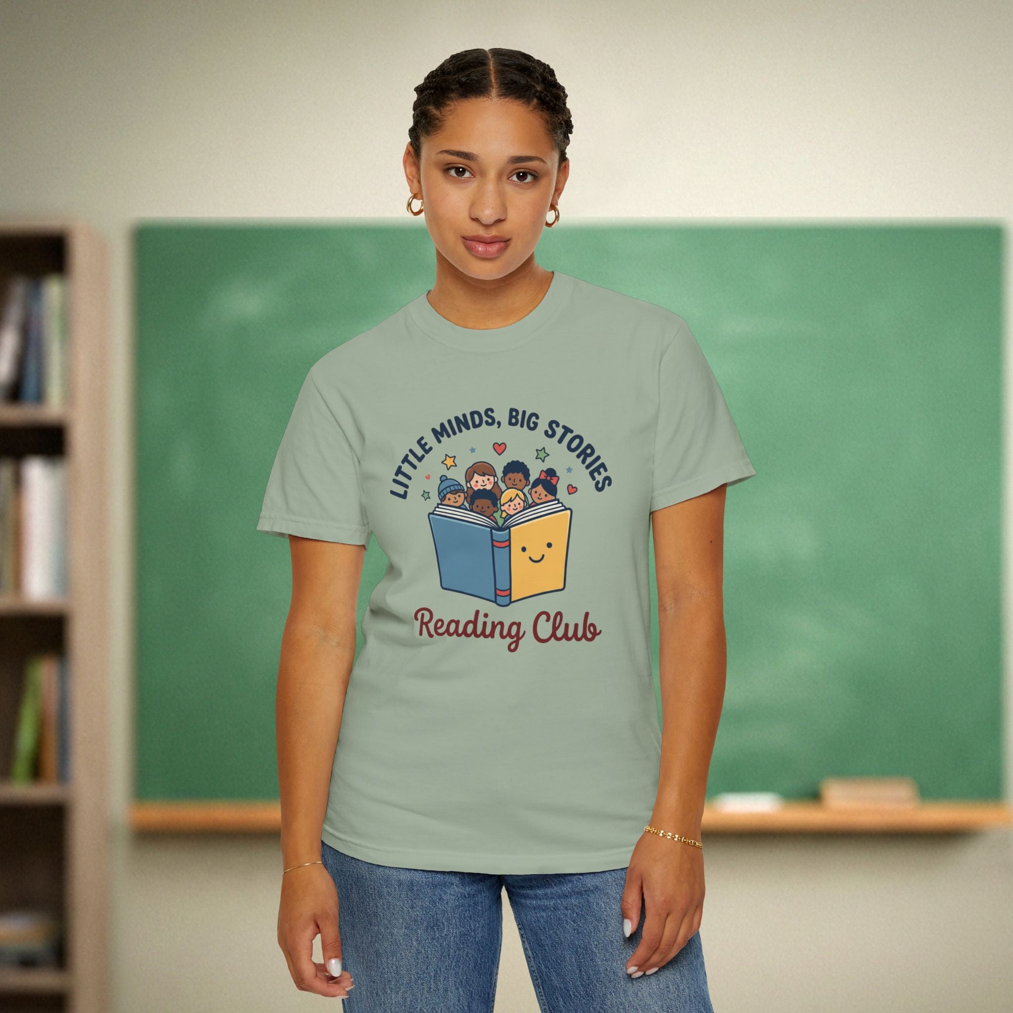 Little Minds Big Stories Reading Club | Reading Teacher Shirt | Premium Comfort Colors 1717 Vintage Tee