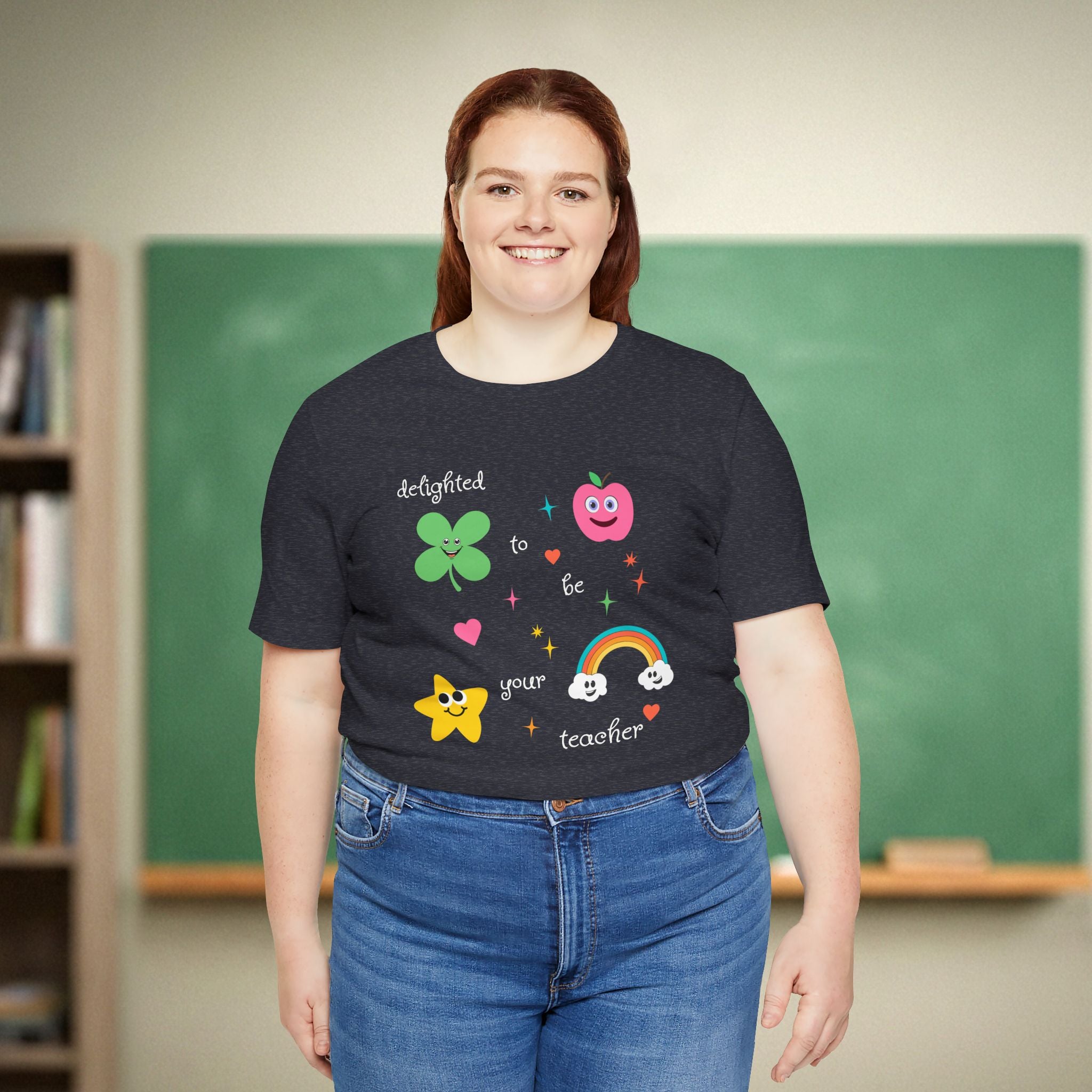 Delighted to Be Your Teacher Shirt | Cute Rainbow Teacher Gift | Elementary Teacher Tee | Bella Canvas 3001