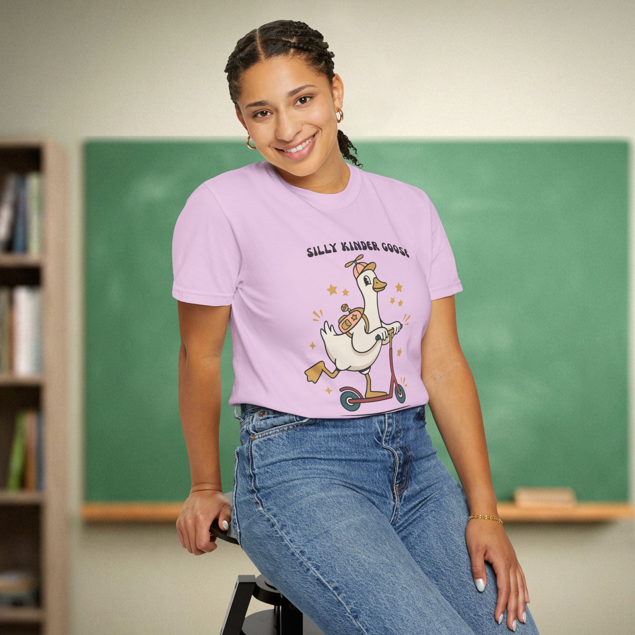 Silly Kinder Goose Shirt | Funny Kindergarten Teacher Tee | Premium Comfort Colors 1717 Vintage Tee