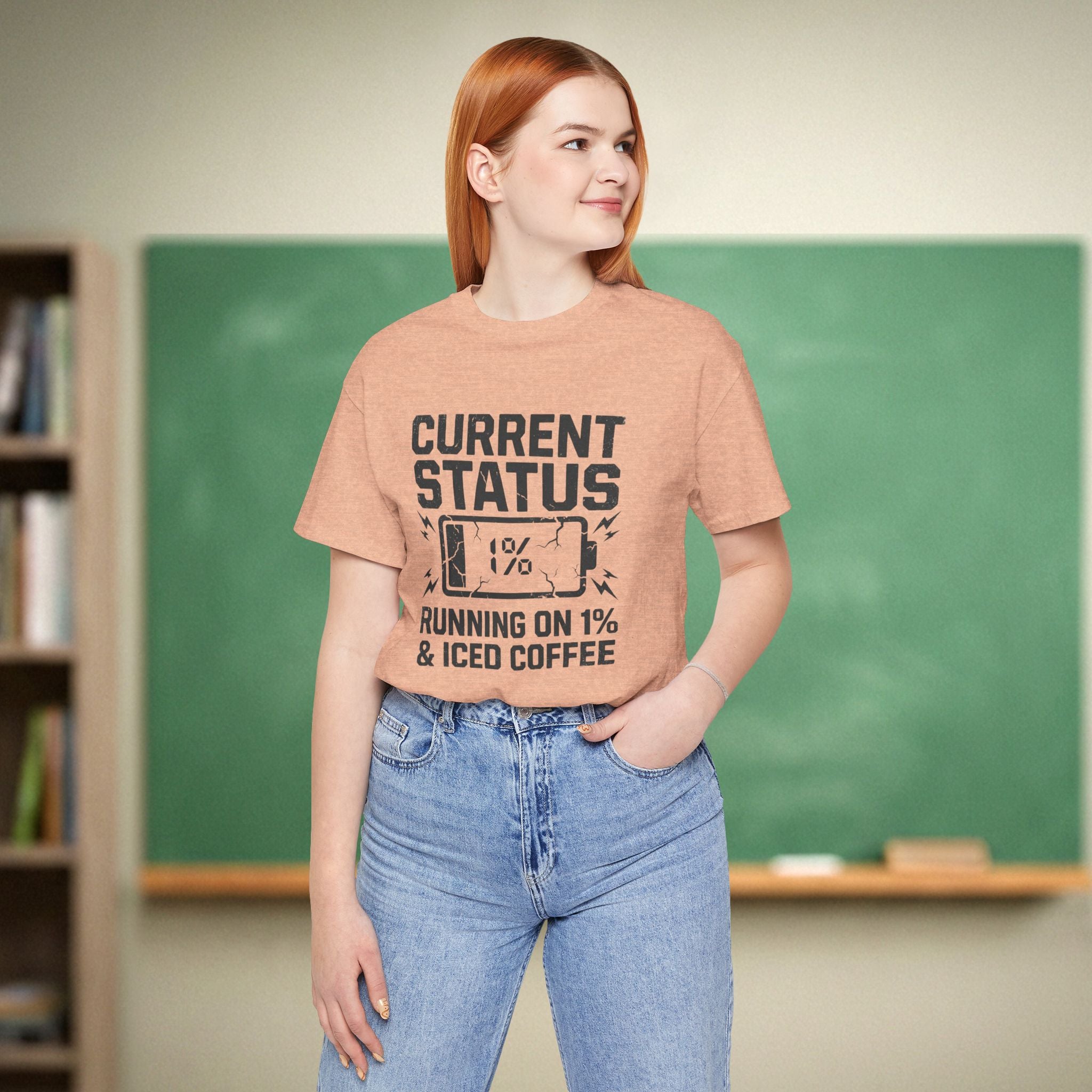 Running on 1% & Iced Coffee | Premium Teacher Tee 🍎