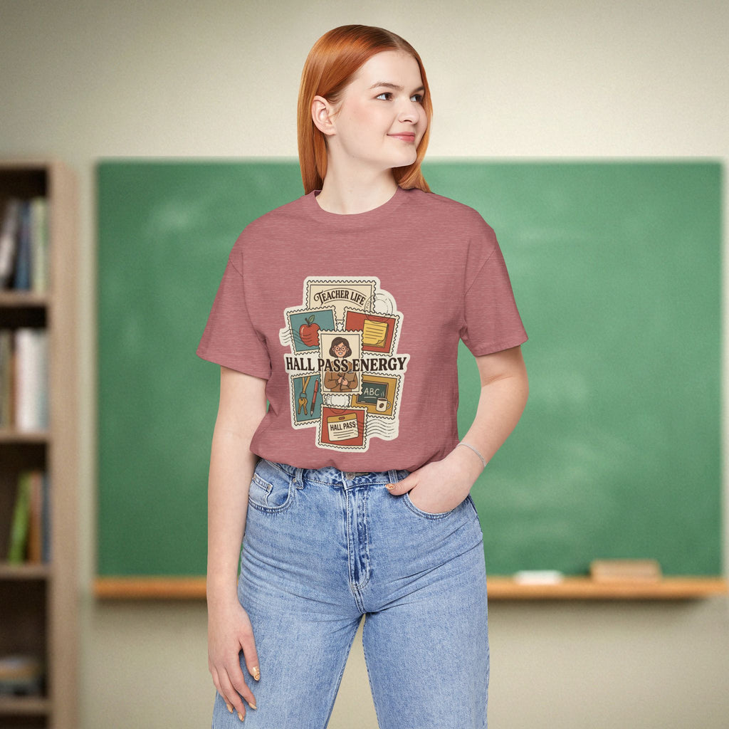 Hall Pass Energy Teacher Life | Funny Teacher Shirt | Bella Canvas 3001