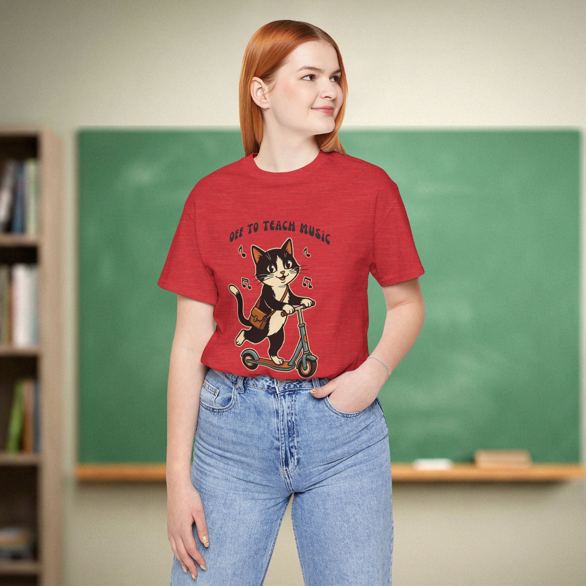 Off to Teach Music Tuxedo Cat | Music Teacher Shirt | Bella Canvas 3001