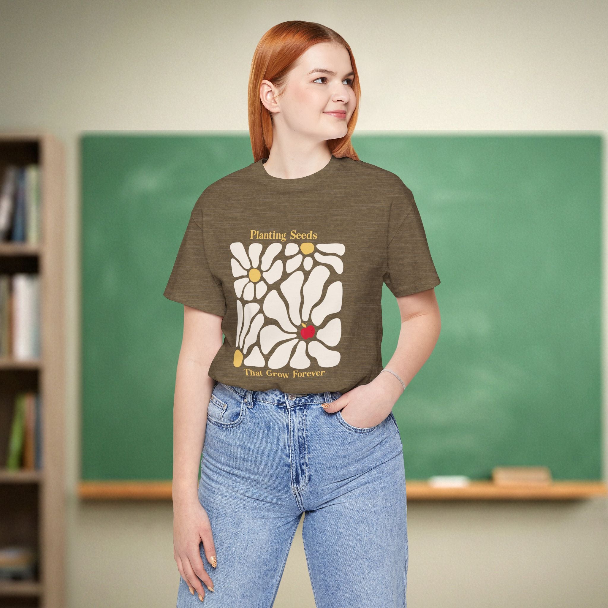 Planting Seeds That Grow Forever Teacher Shirt | Meaningful Teacher Appreciation Gift | Aesthetic Floral Teacher Tee | Bella Canvas 3001