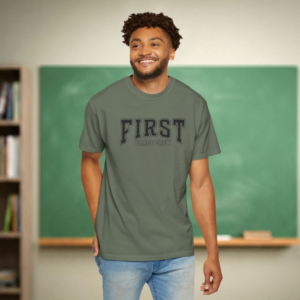 First Grade Crew Shirt | Varsity Style Grade Level Team Tee | Premium Teacher Tee