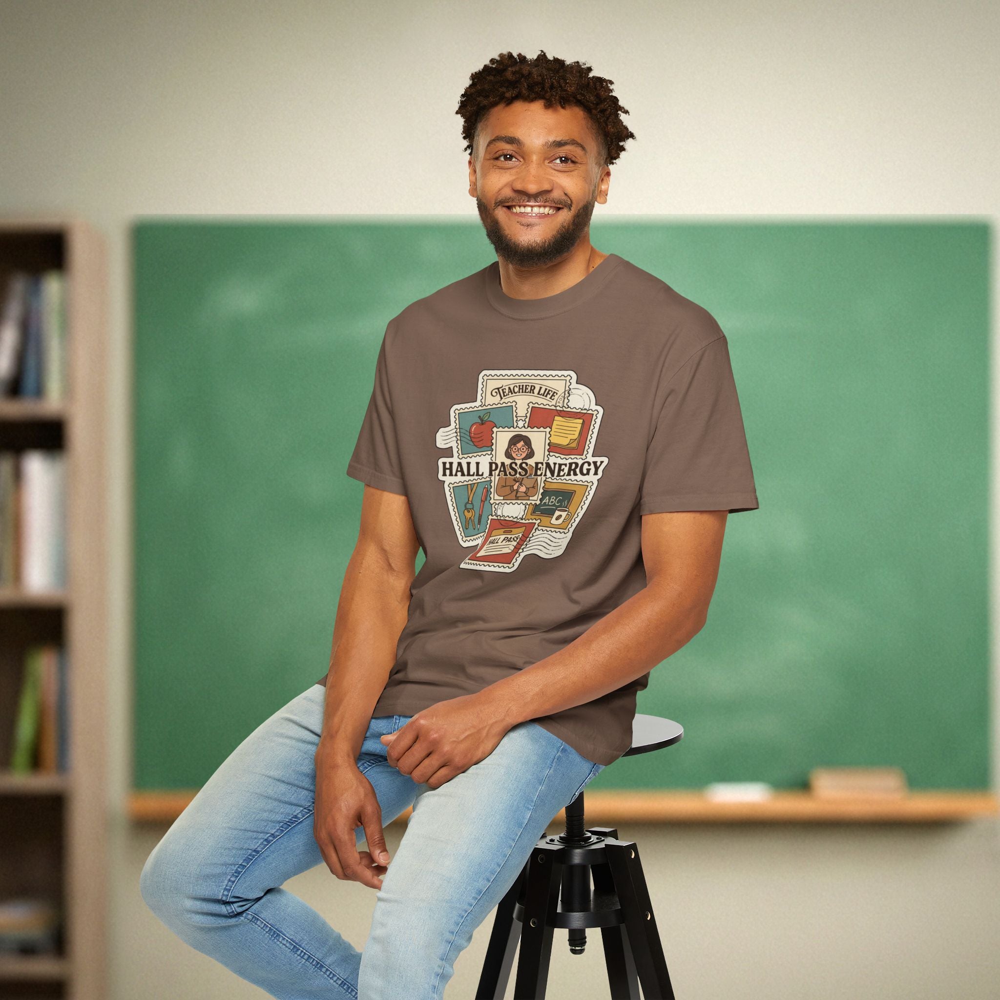 Hall Pass Energy Teacher Life | Funny Teacher Shirt | Premium Comfort Colors 1717 Vintage Tee