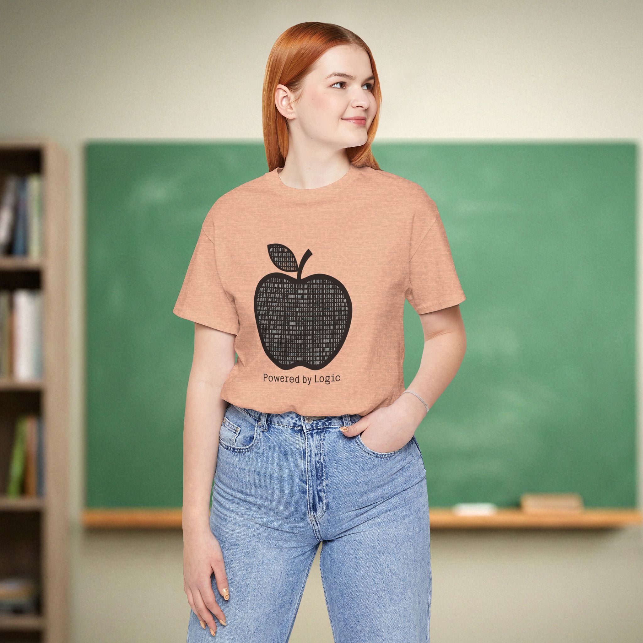 Powered by Logic Computer Science Teacher Shirt | STEM Teacher Tee | Bella Canvas 3001